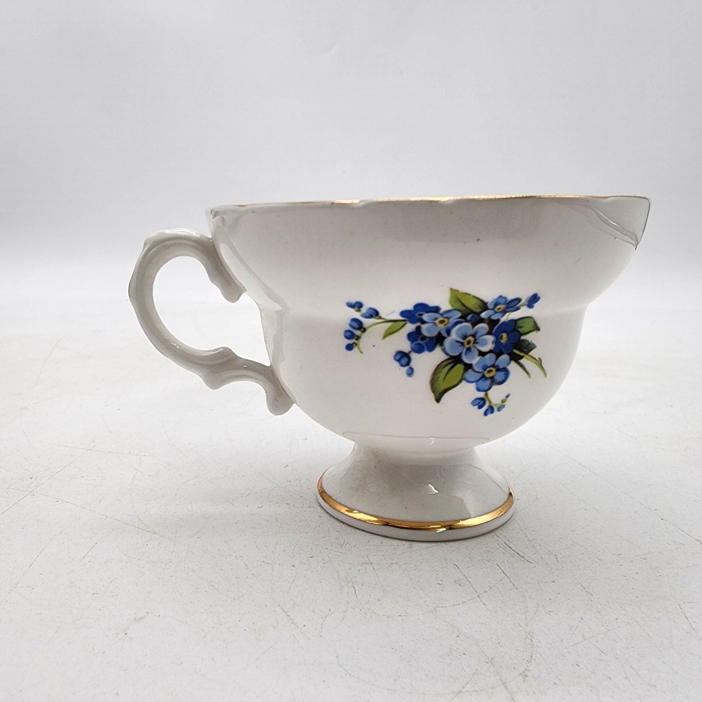 Vintage Rosina Bone China Forget-Me-Not Tea Cup & Saucer Set England