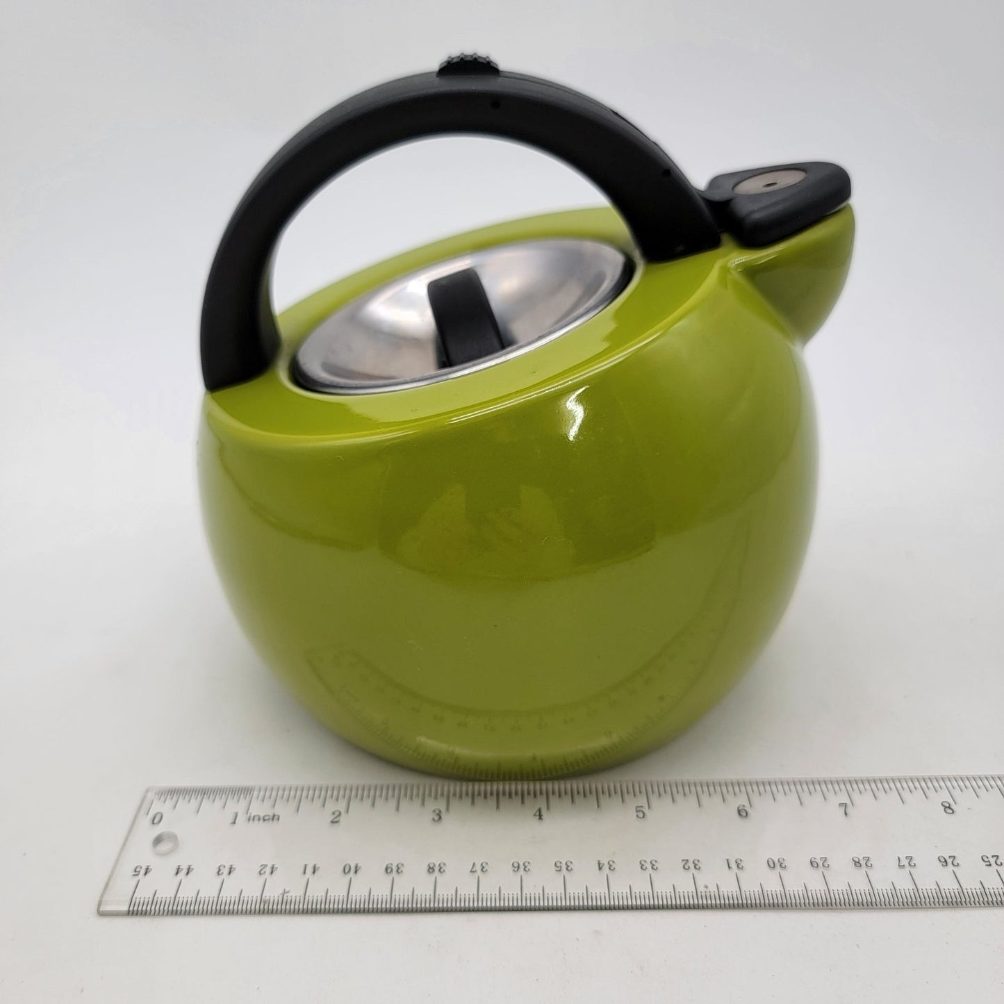 Rachel Ray Green 2 Qt. Whistling Metal Tea Kettle