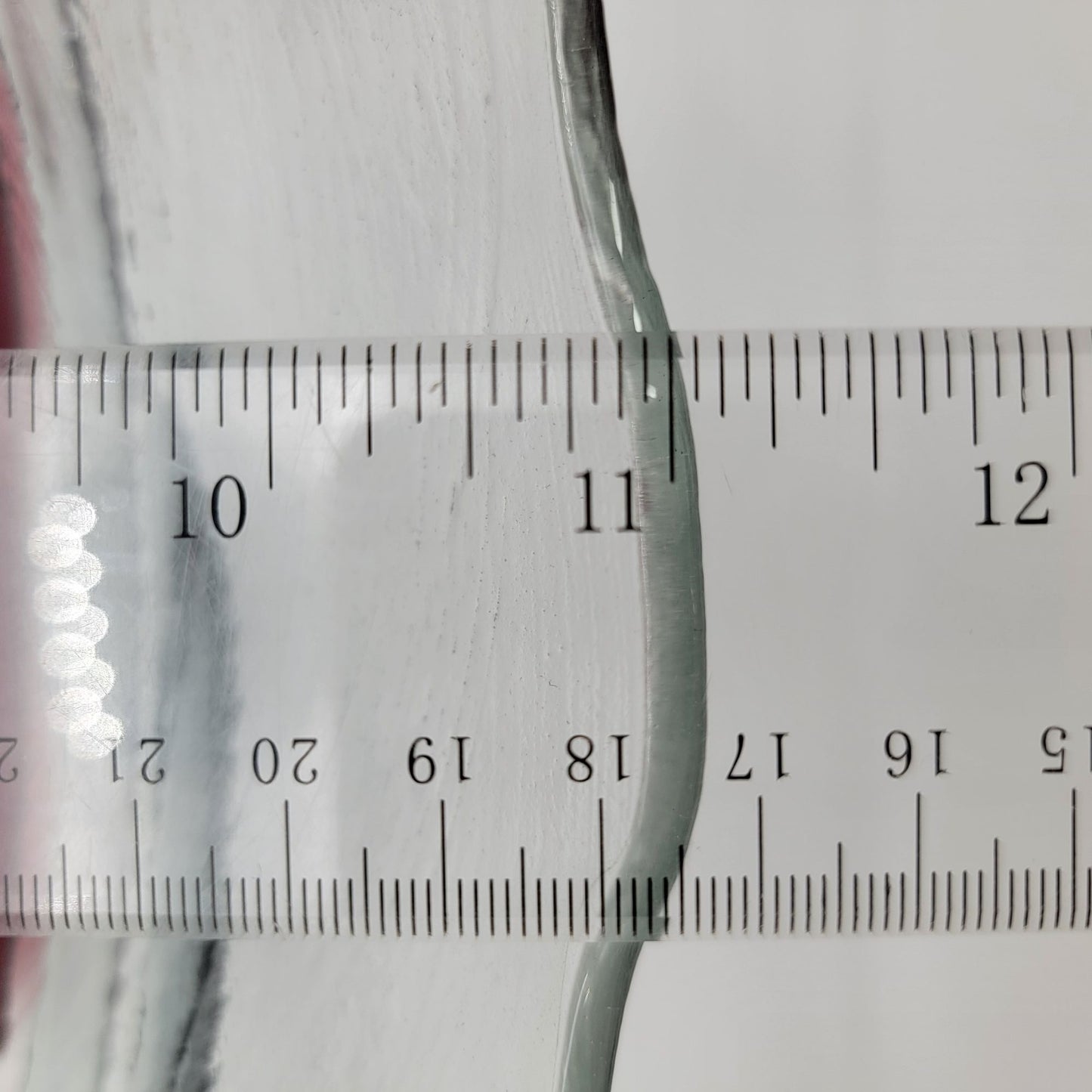 Large Fused Glass Bowl With Abstract Red & Clear Design