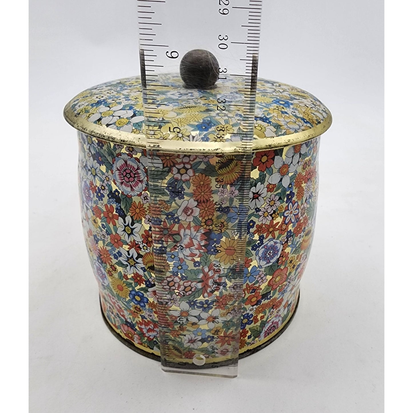 Vintage Floral Tin Canister Made In England