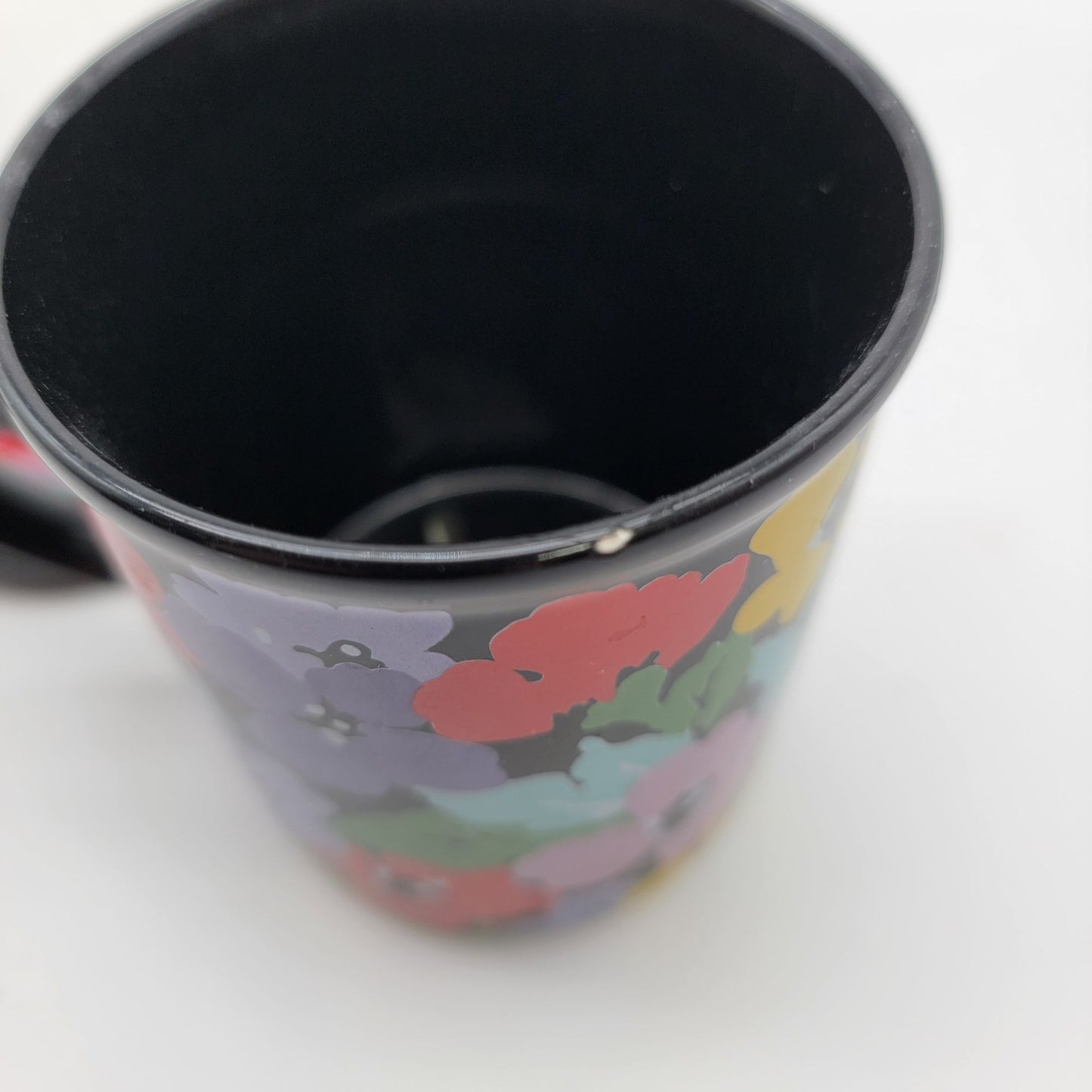 Pair of Pierre Cardin Floral Ceramic Mugs With Heart Handles & Lids