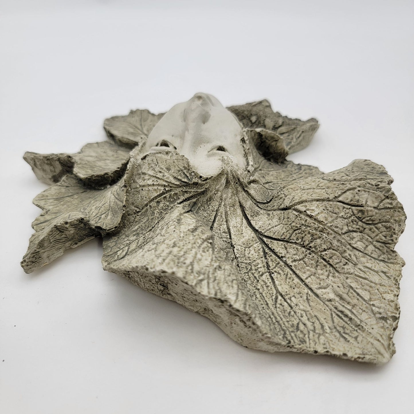 Handcrafted Leaf Forest Fairy Face Wall Art Sculpture