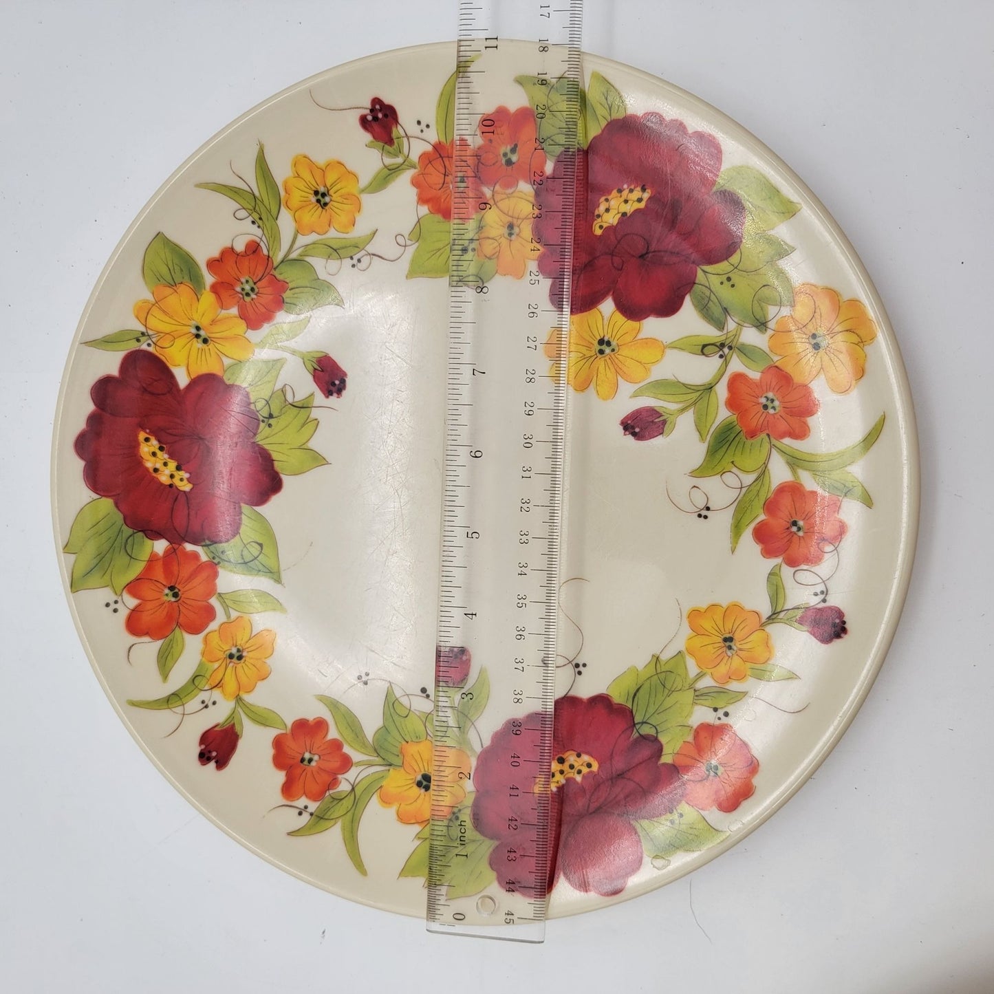 Set of 5 Laurie Gates Laura Poppy Flower Melamine Plates