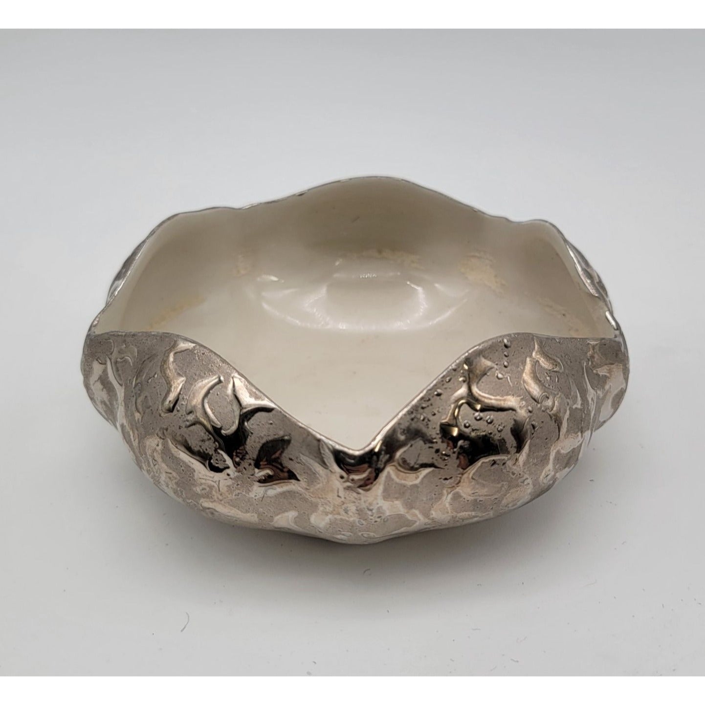 Weeping Silver Bowl With Scalloped Edge