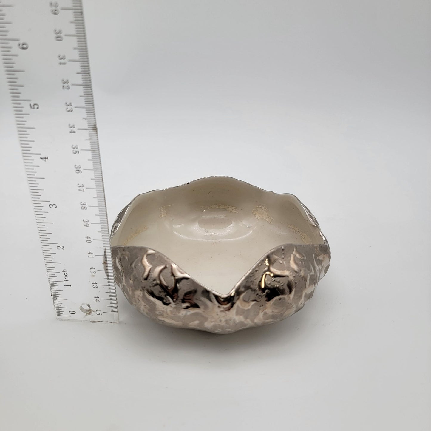 Weeping Silver Bowl With Scalloped Edge