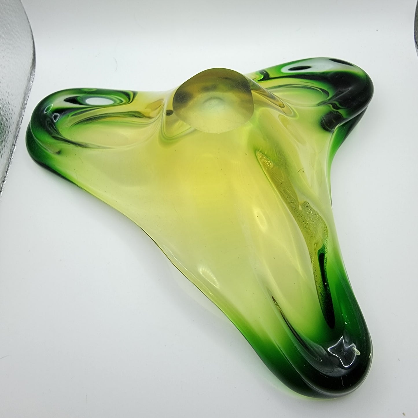 Mid Century Sommerso Triangular Art Glass Bowl