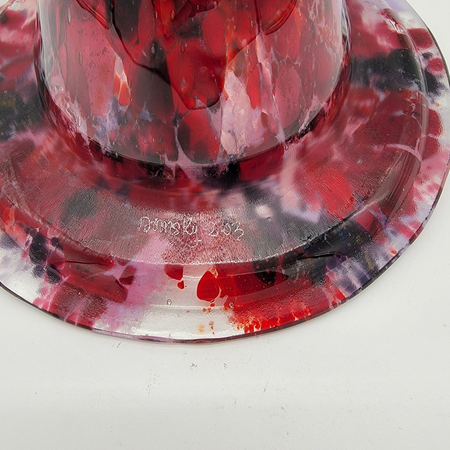 Domsky Glass Compote Signed 2013
