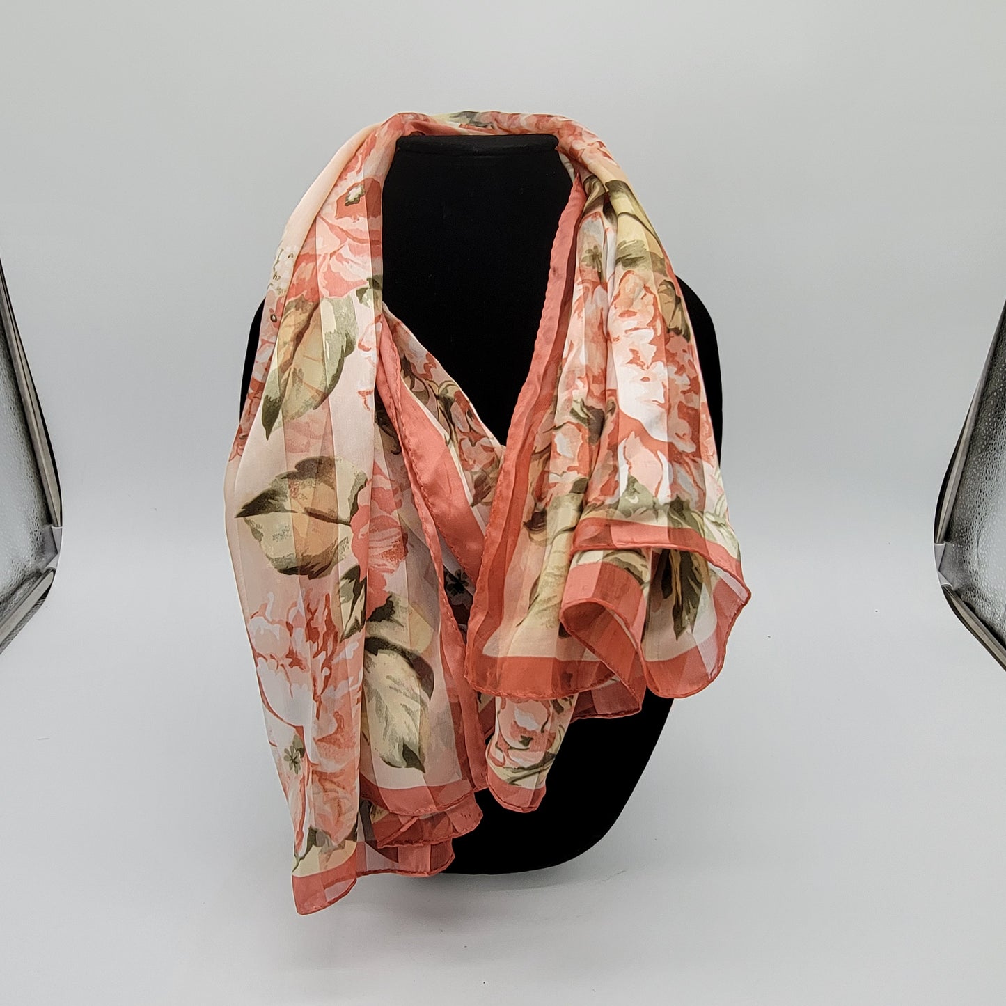 Peach Floral Scarf