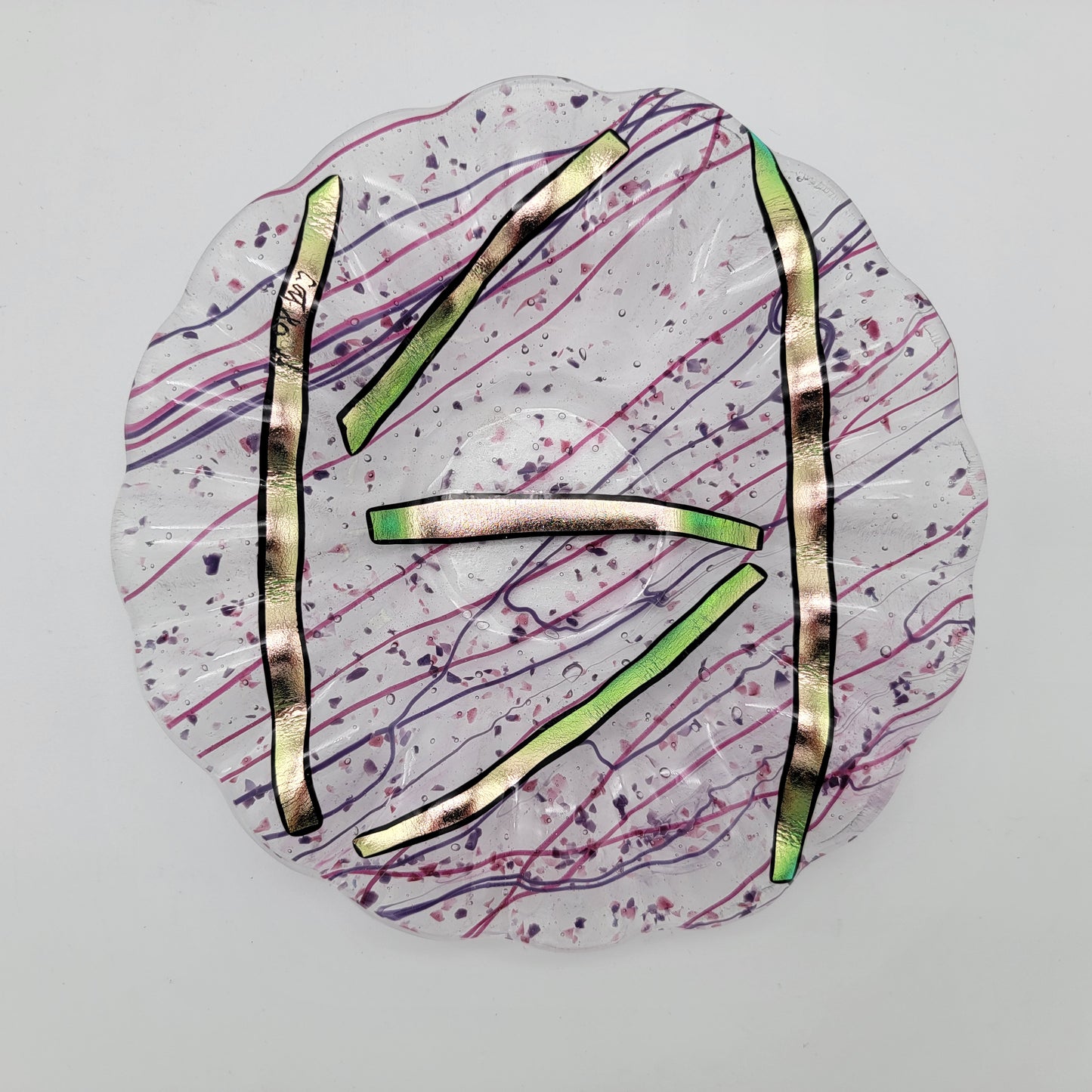 Marilyn Catlow Signed Fused Glass Bowl