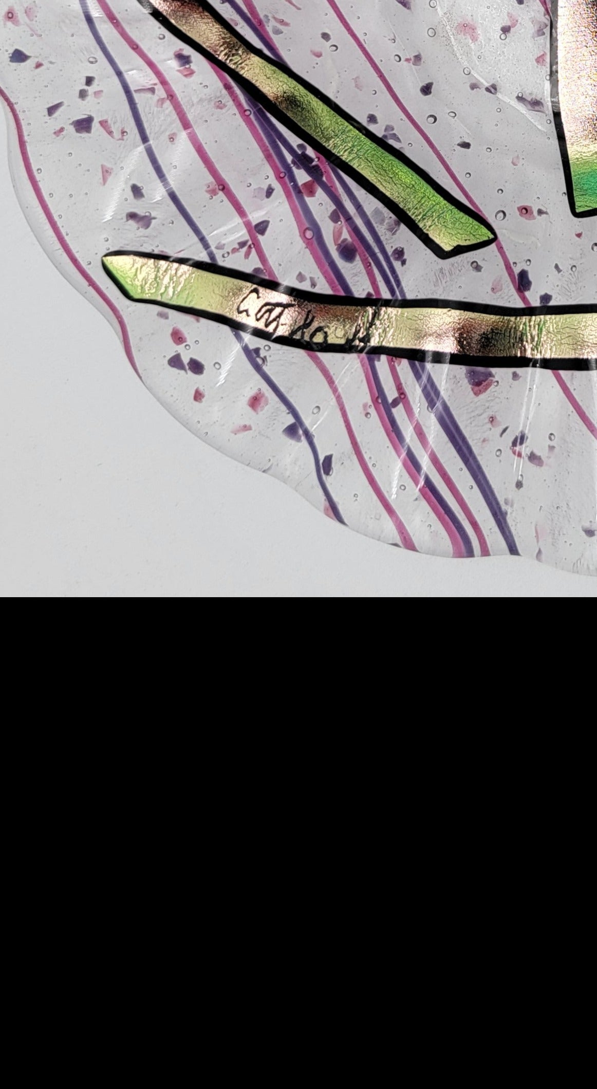Marilyn Catlow Signed Fused Glass Bowl