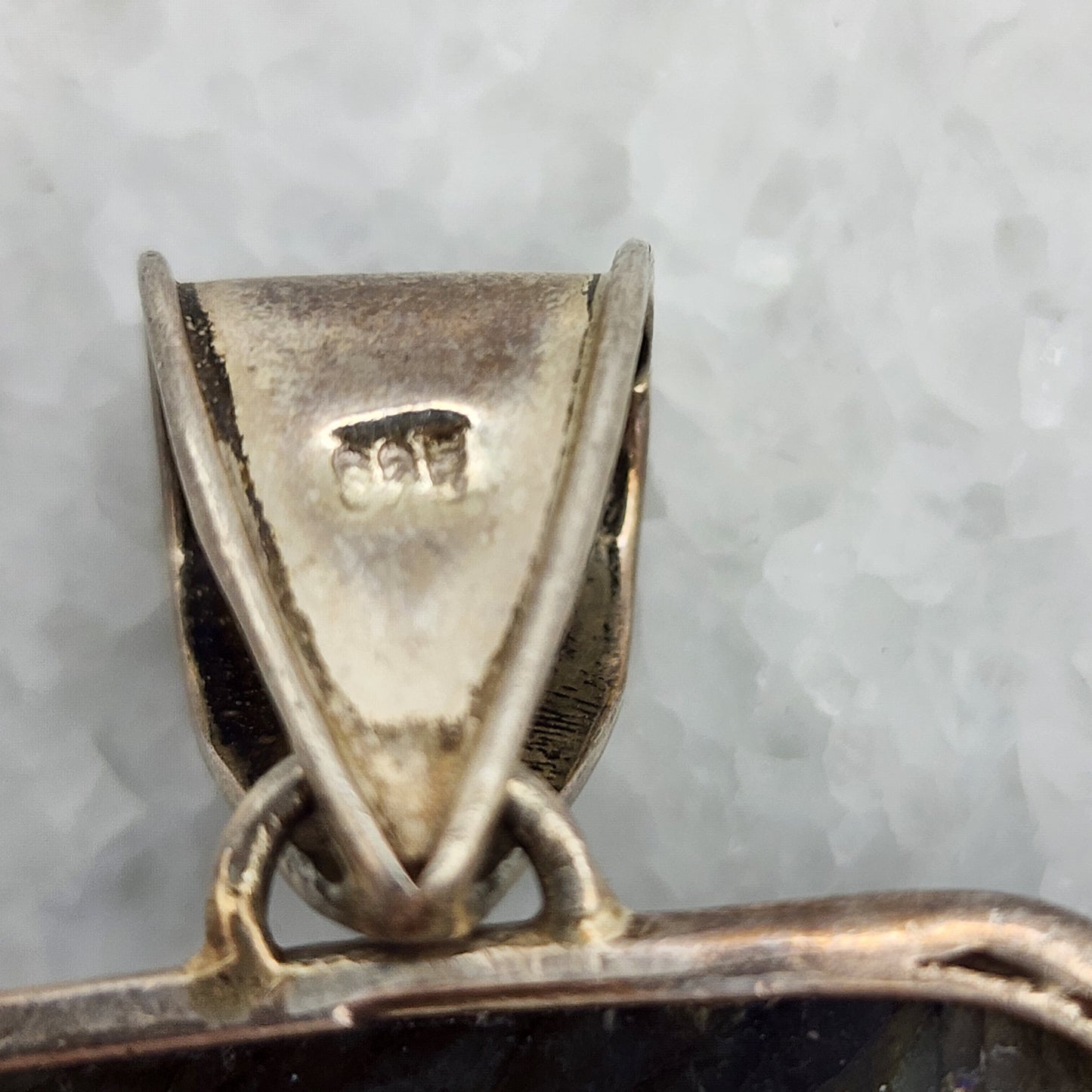 Carved Labradorite Snake Pendant 925 Sterling