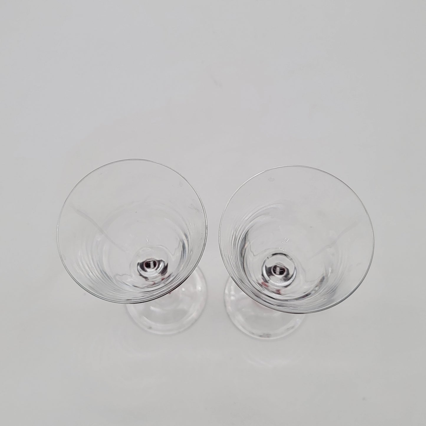Pair of Cristal D'Arques Red Outlined Wine Glasses