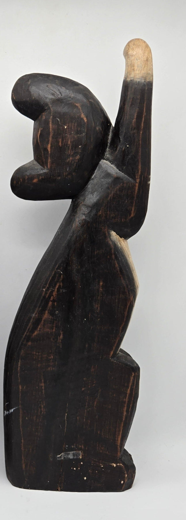 Large Wood Carved Cat