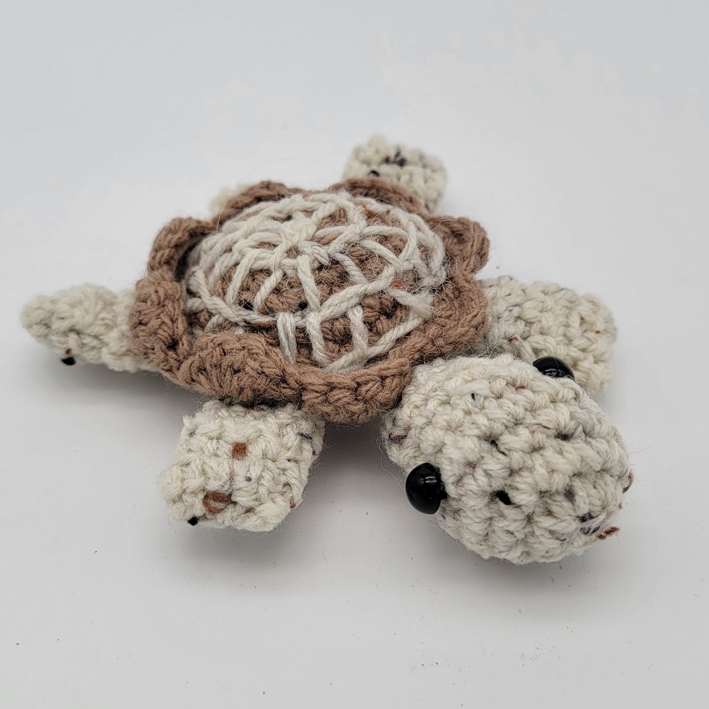 Hand Crocheted Turtle Speckled Brown