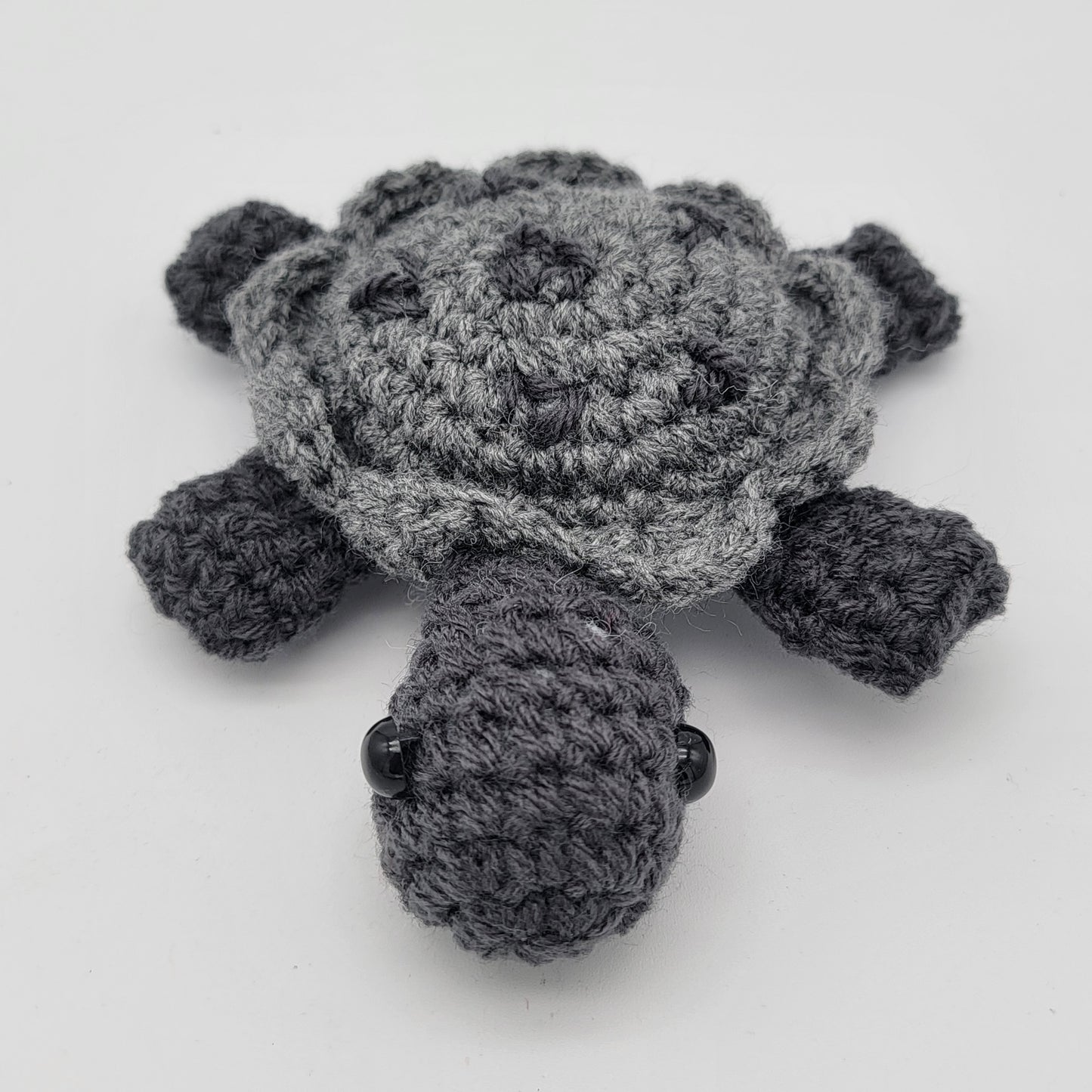 Hand Crocheted Turtle Grey on Grey