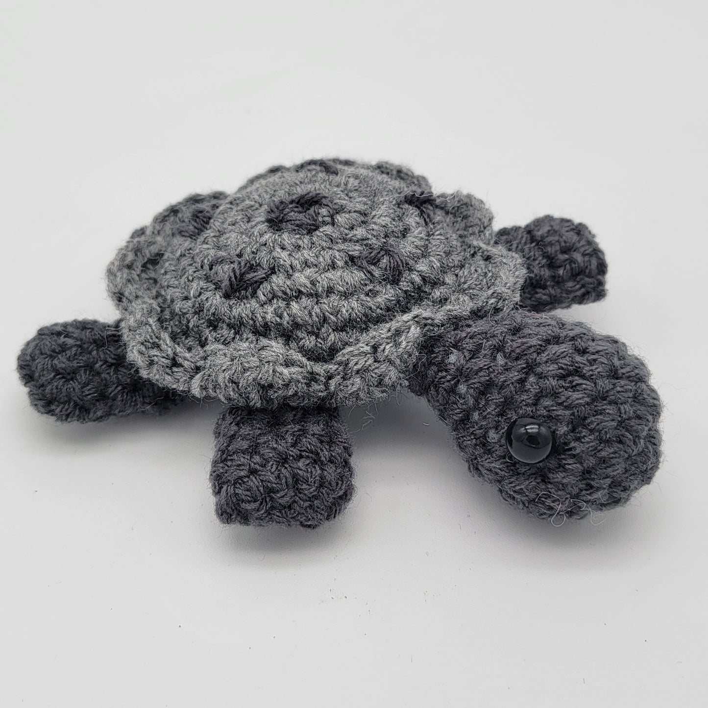Hand Crocheted Turtle Grey on Grey