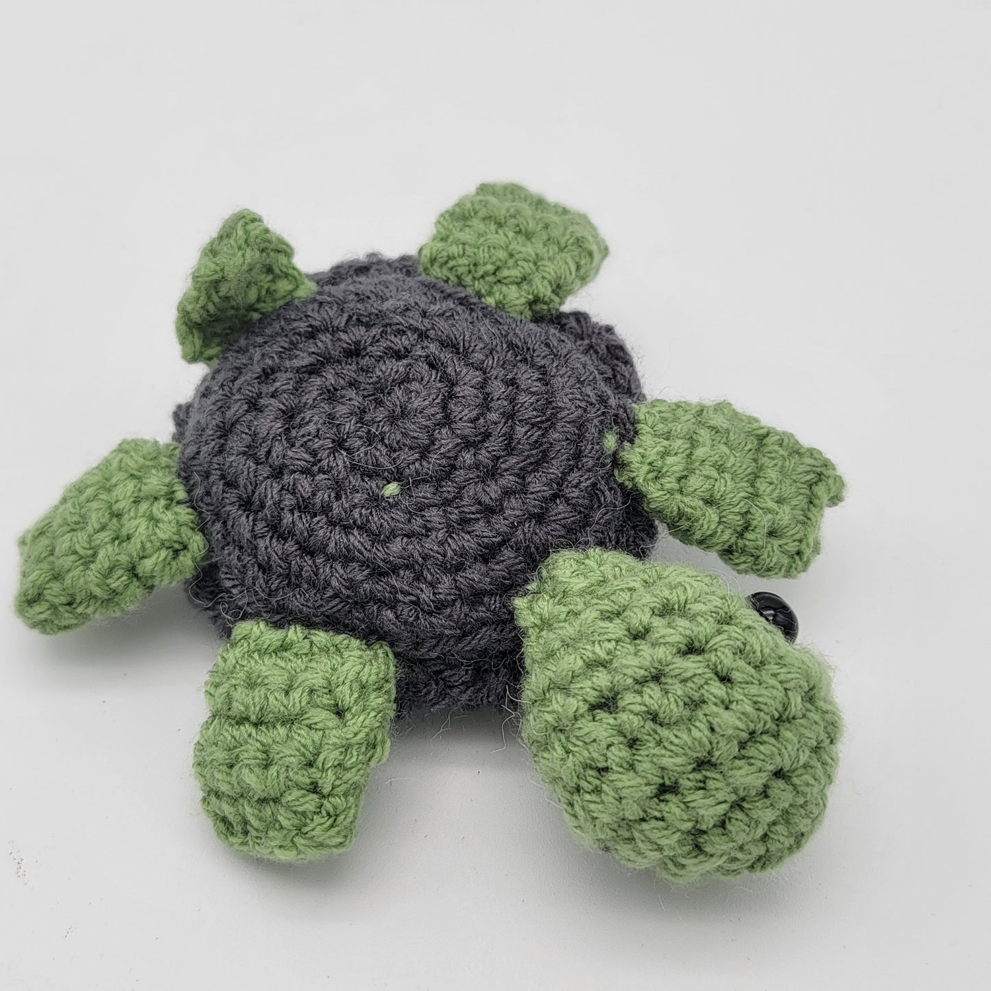 Hand Crocheted Turtle Green with Dark Grey