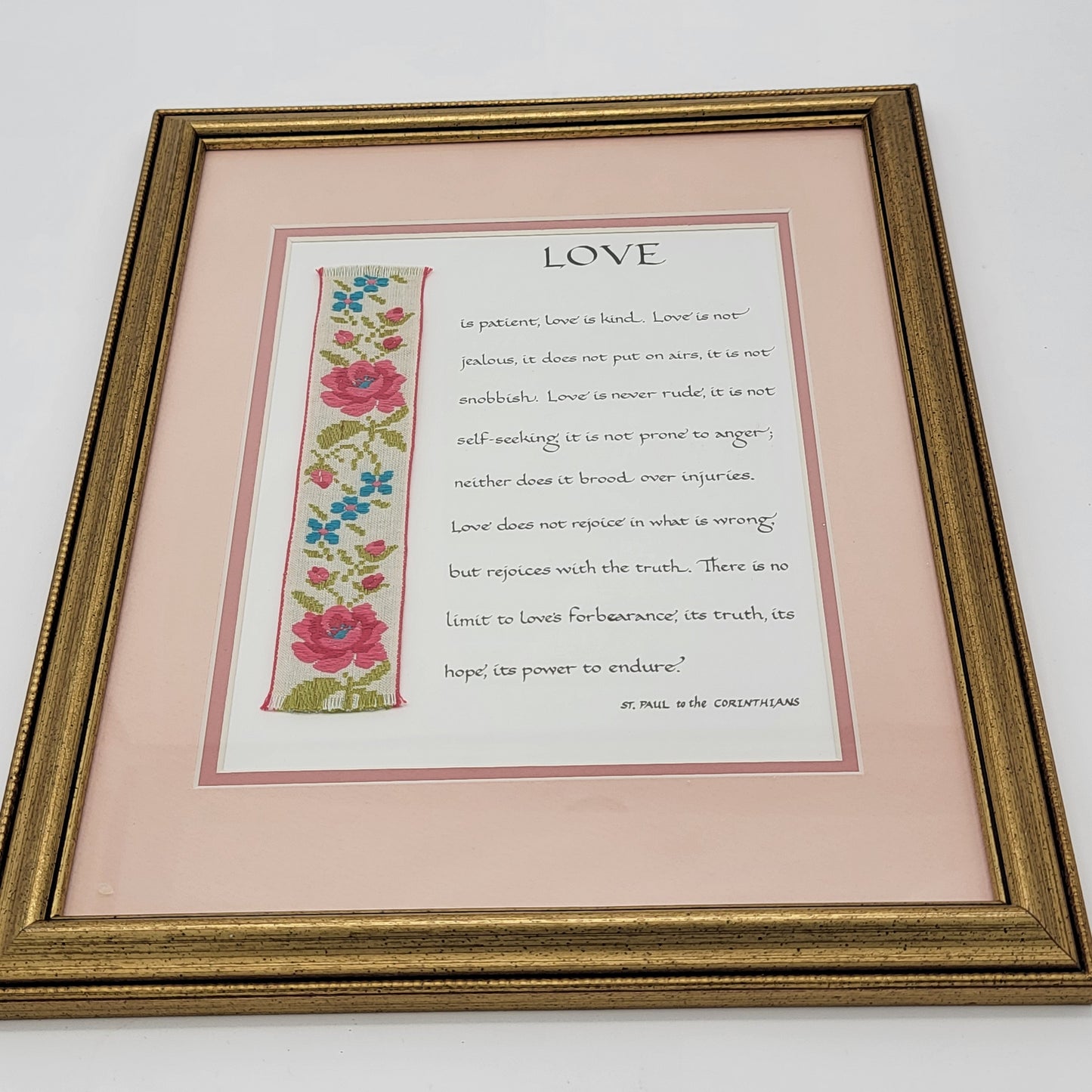 Vintage Love Scripture Art Print