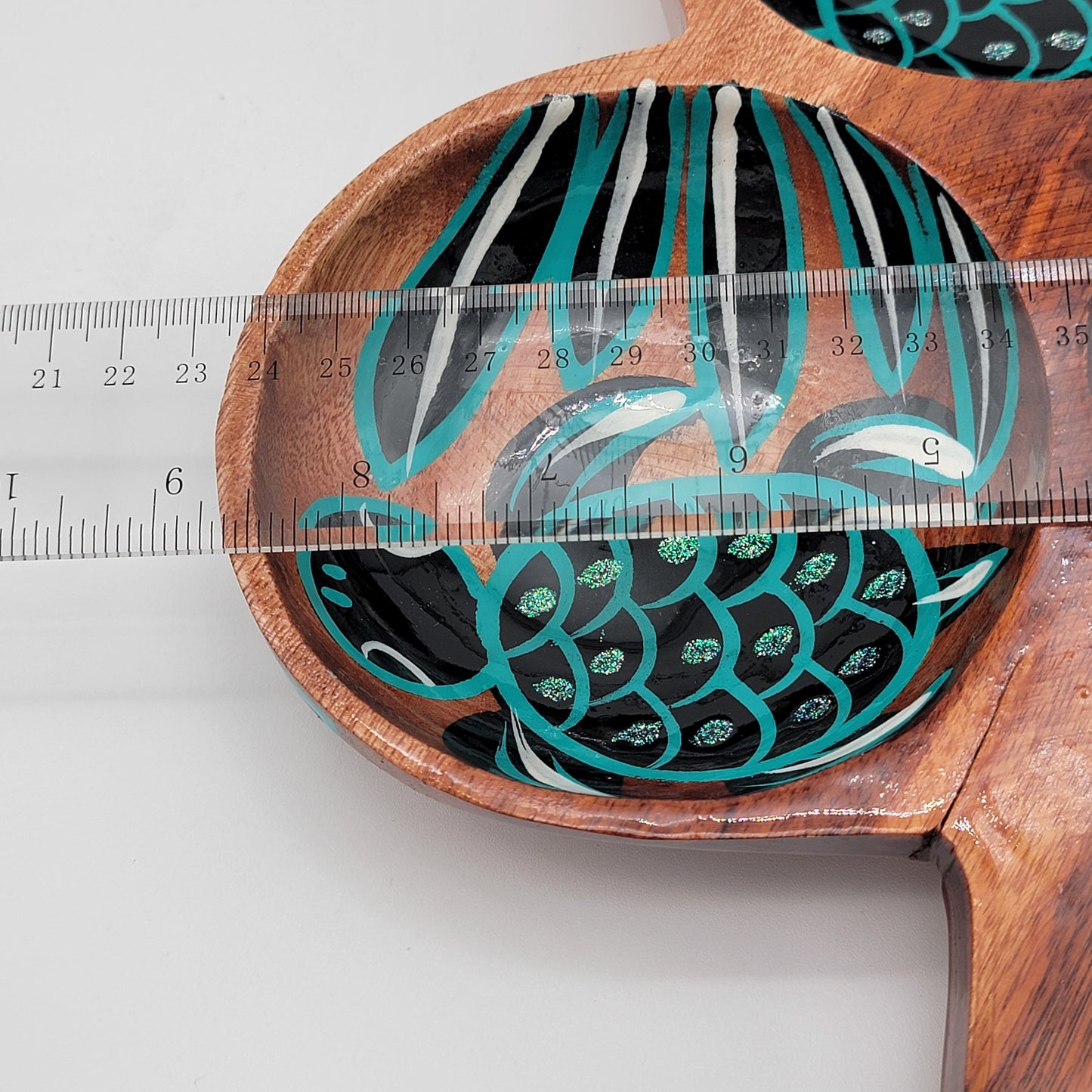 Lacquer Wood Sectioned Sea Turtle Dish