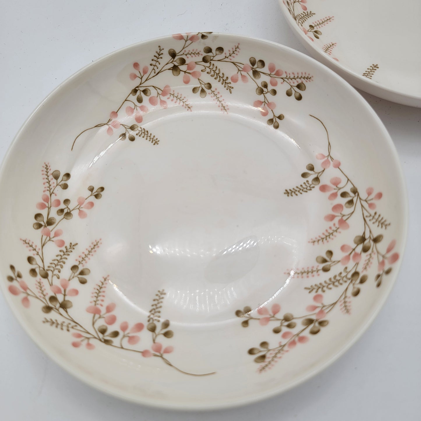 Pair of Floral Melamine Shallow Bowls