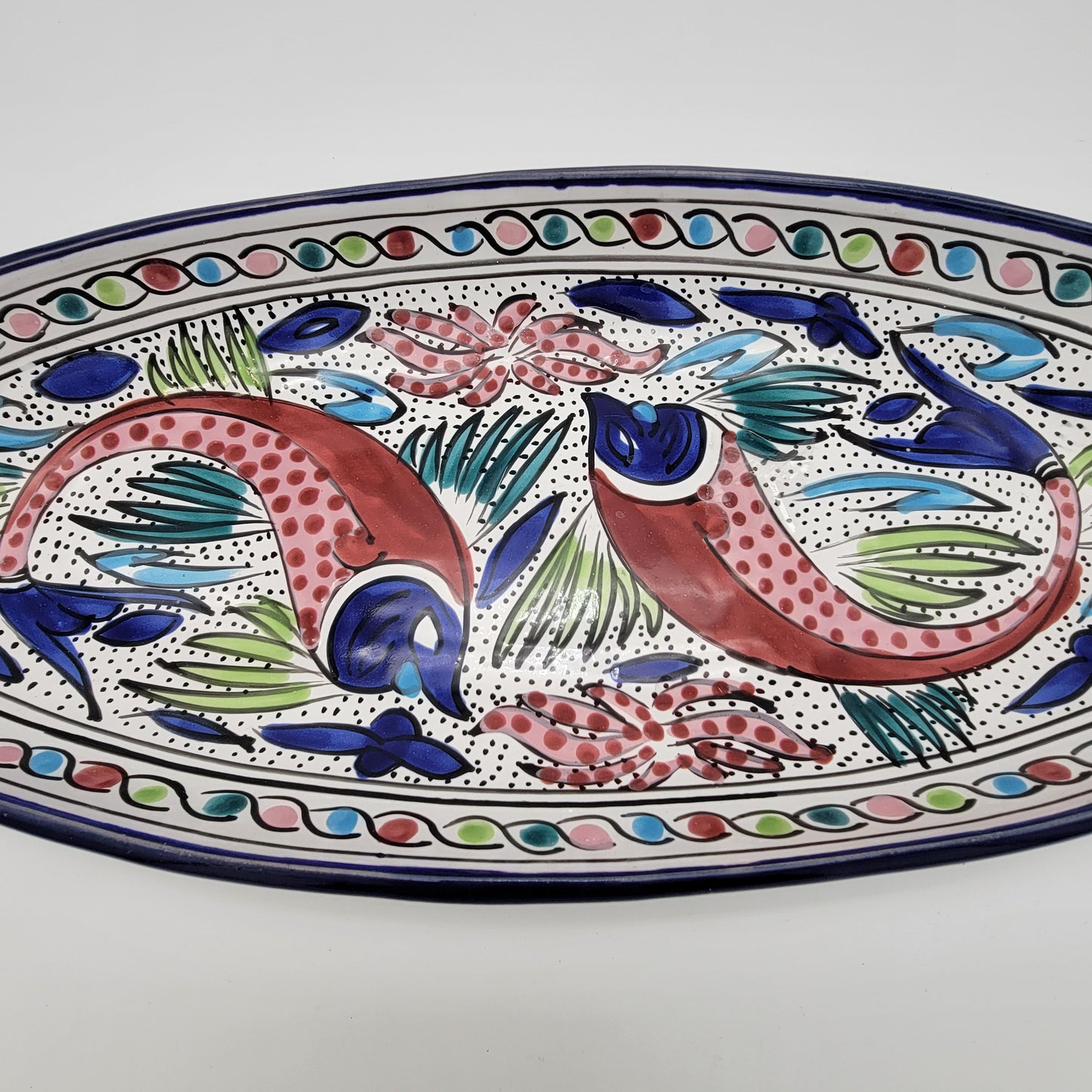 Tunisia Pottery Platter with Fish Pattern