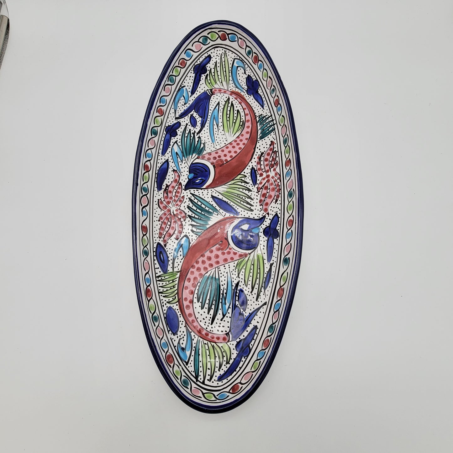 Tunisia Pottery Platter with Fish Pattern