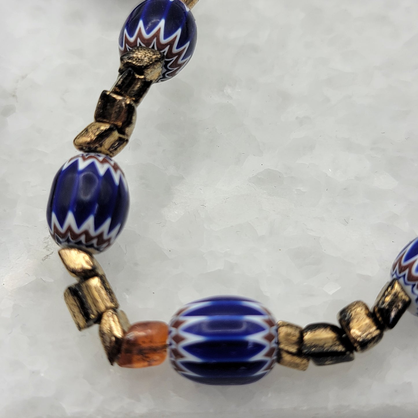 Venetian Chevron Glass Beaded Necklace