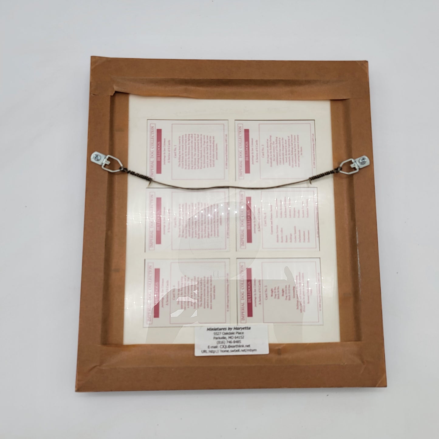 Framed Bull Dog Collection Series of 6 Cards