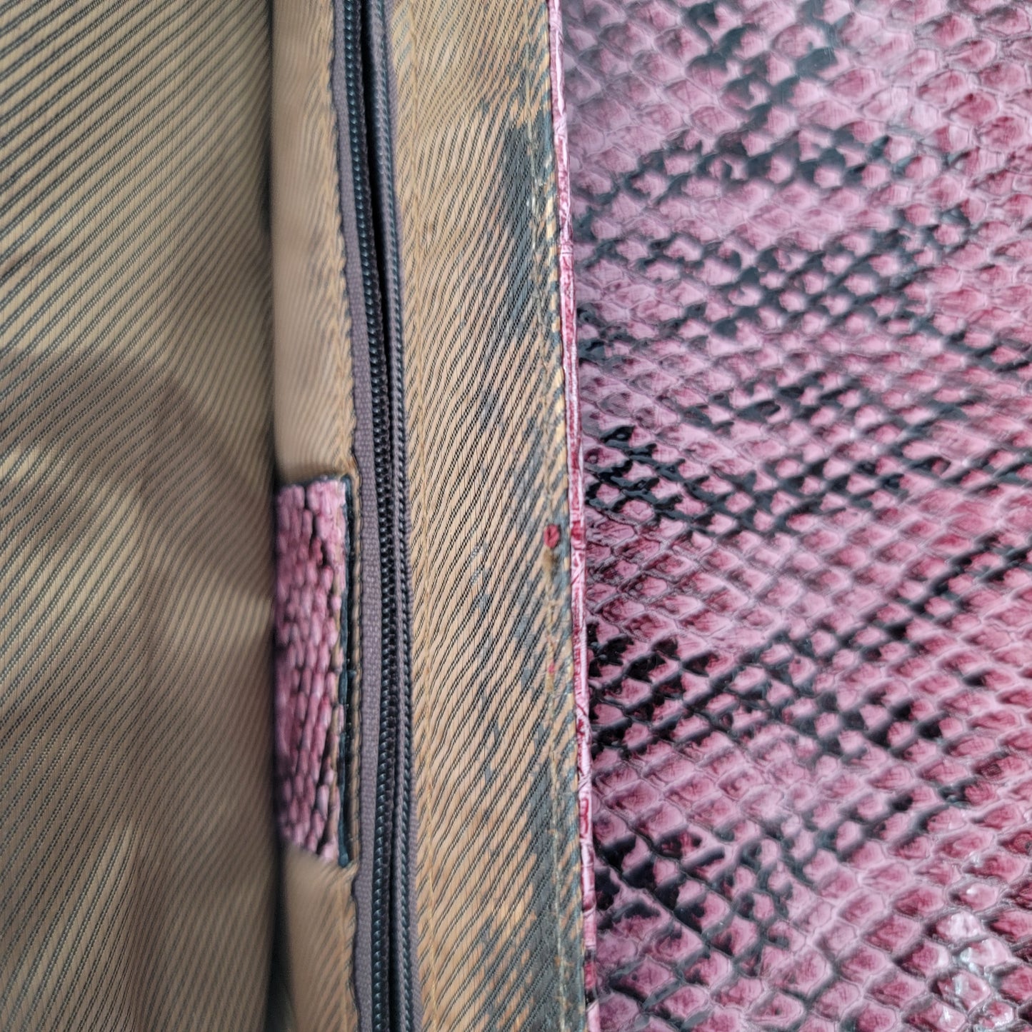 Purple Faux Snakeskin Equestrian Style Purse