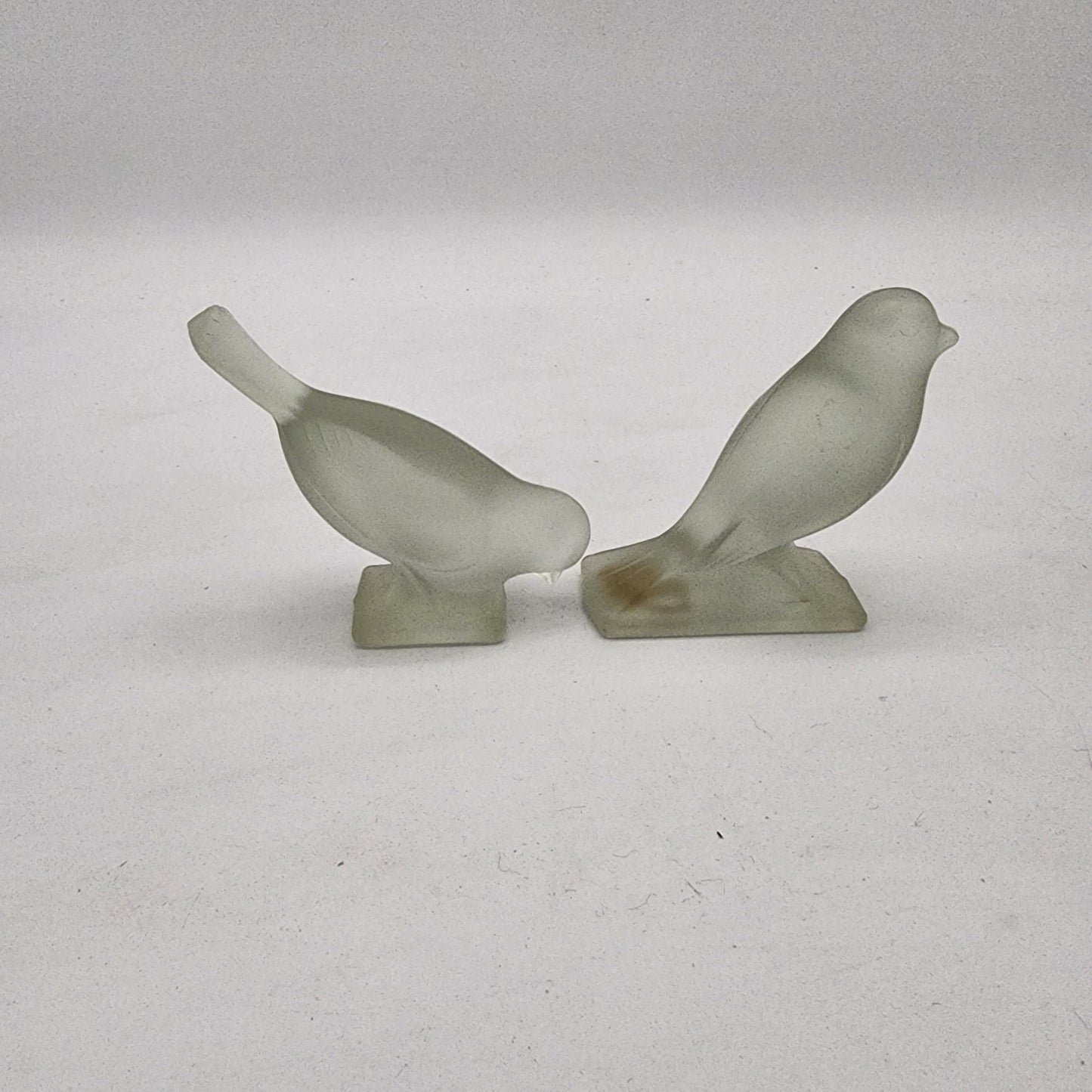 Pair of LE Smith Frosted Glass Birds