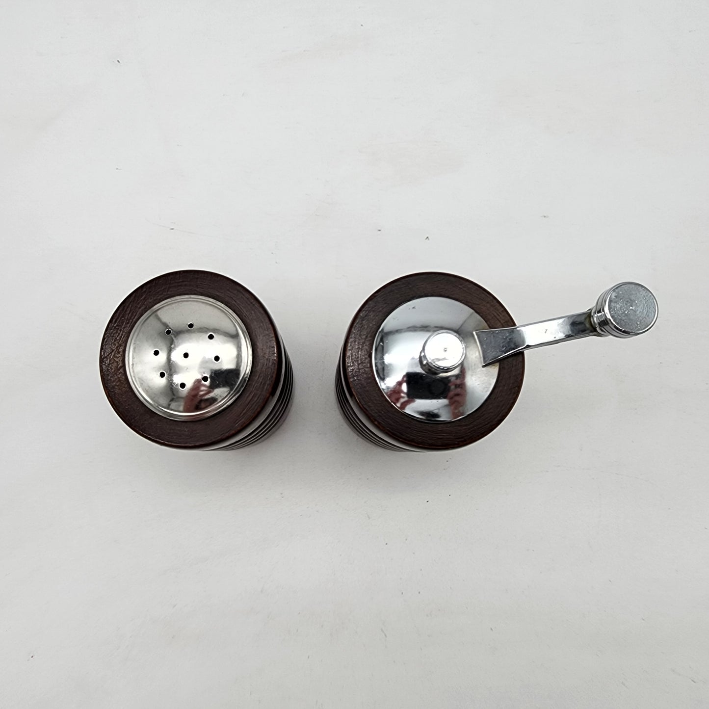 Vintage Leeds Salt and Pepper Grinder in Holder