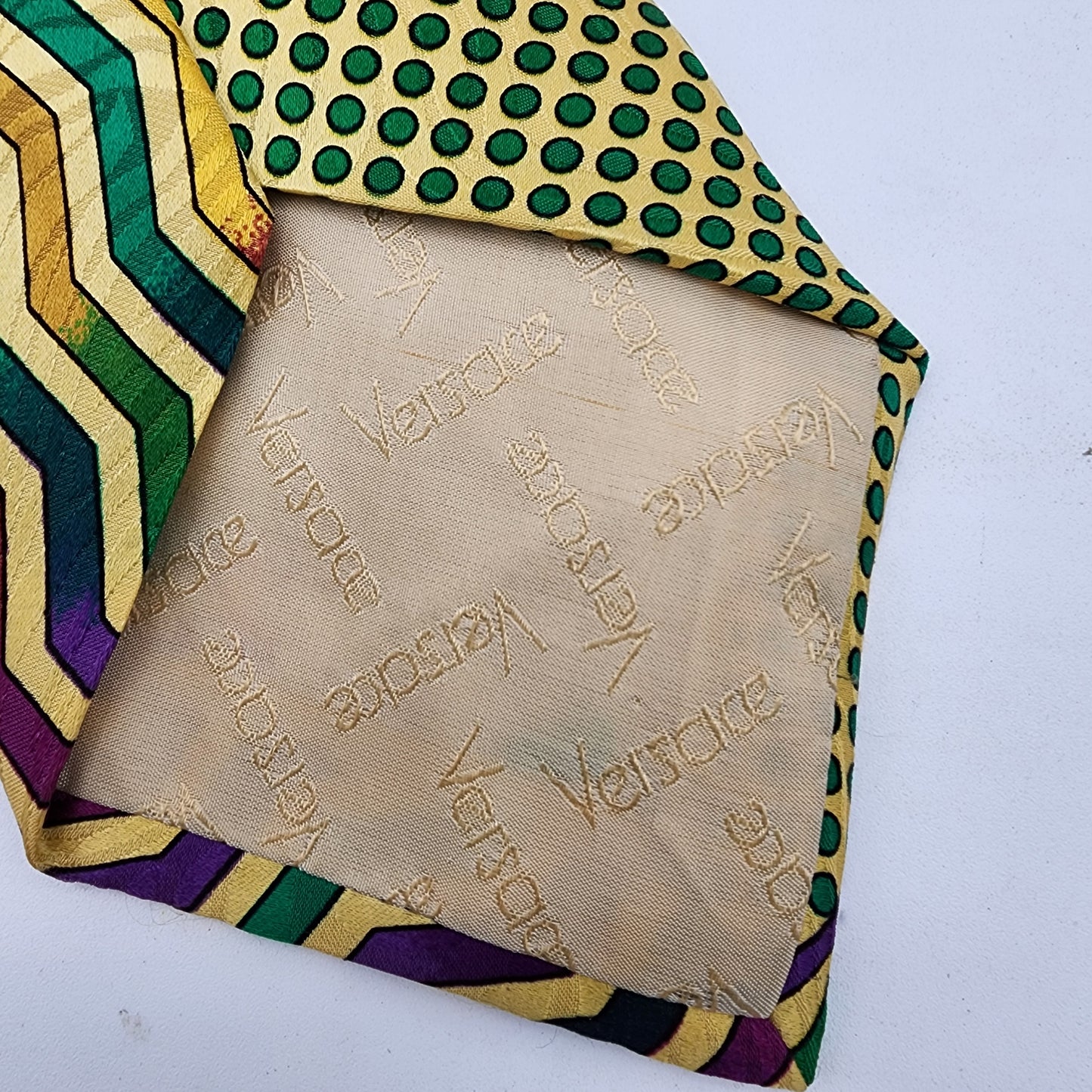 Gianni Versace 100% Silk Tie 1980's Geometric