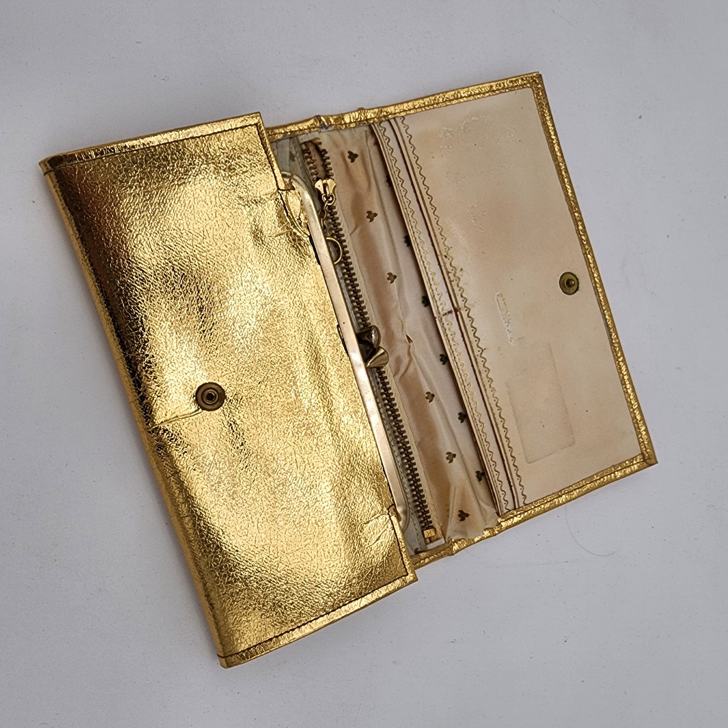 Vintage Mid Century Gold Clutch Wallet