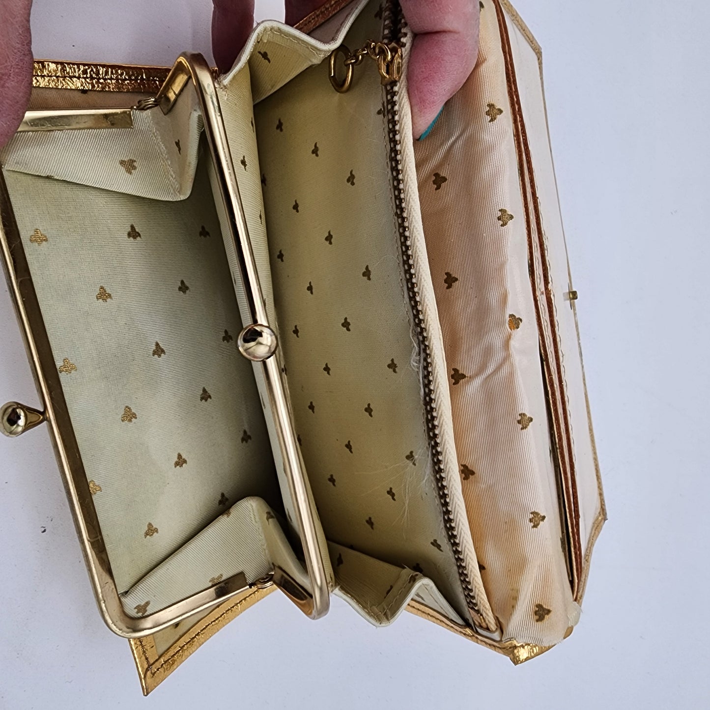Vintage Mid Century Gold Clutch Wallet