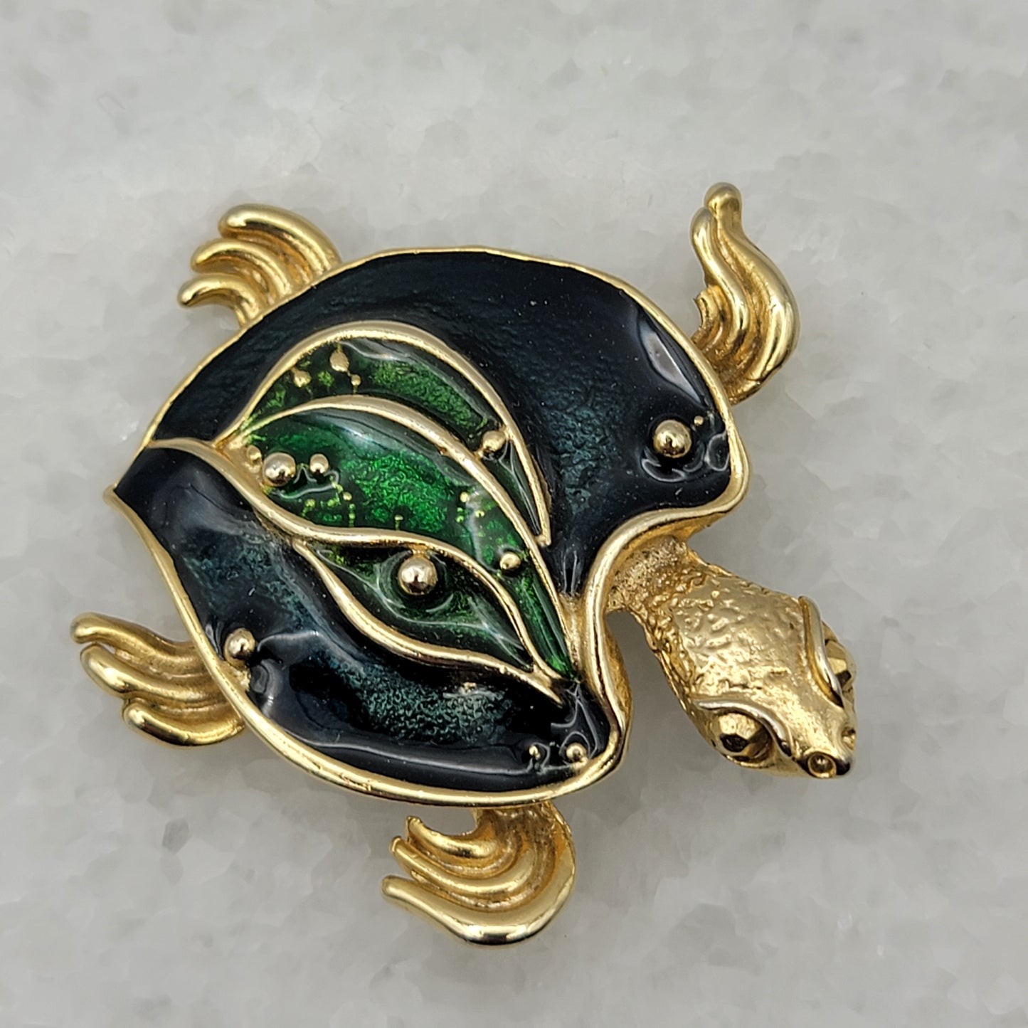 Enameled Sea Turtle Brooch