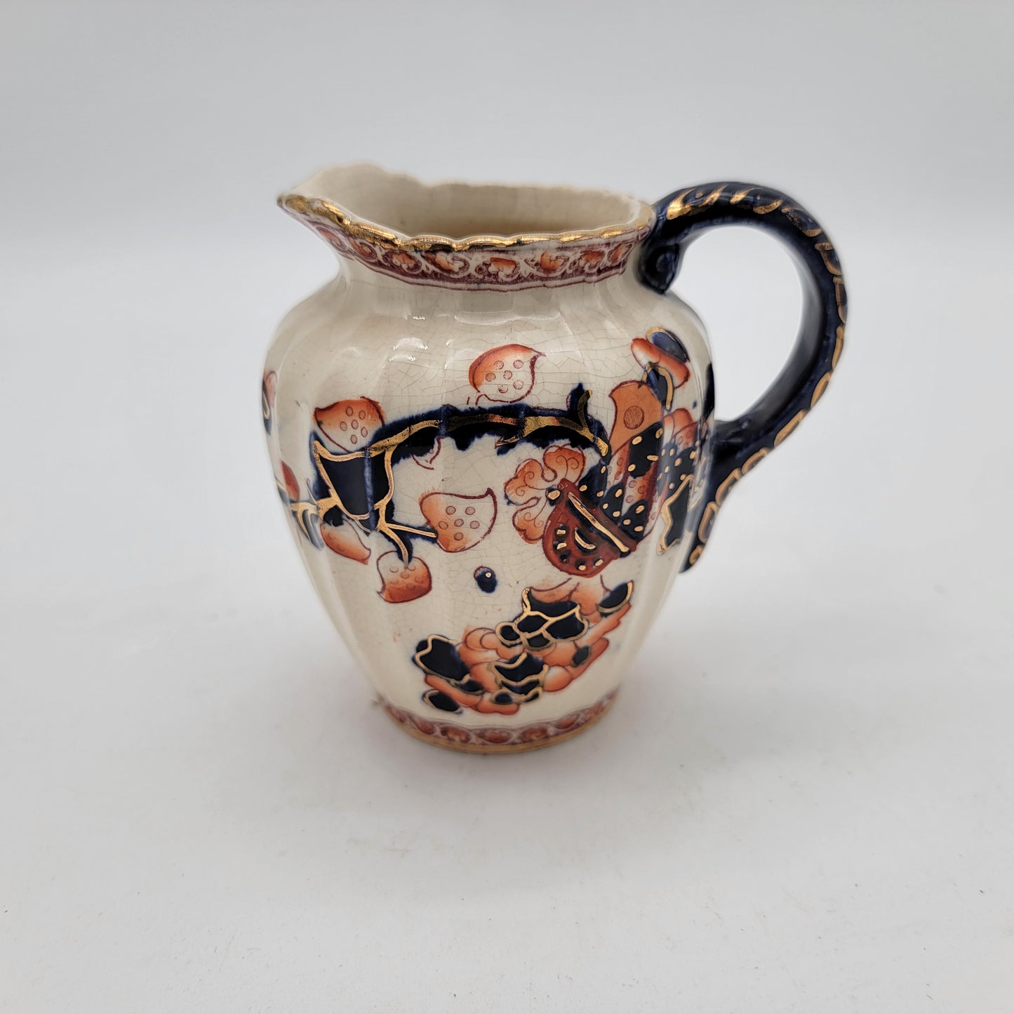 Antique Gaudy Welsh Imari Milk Pitcher
