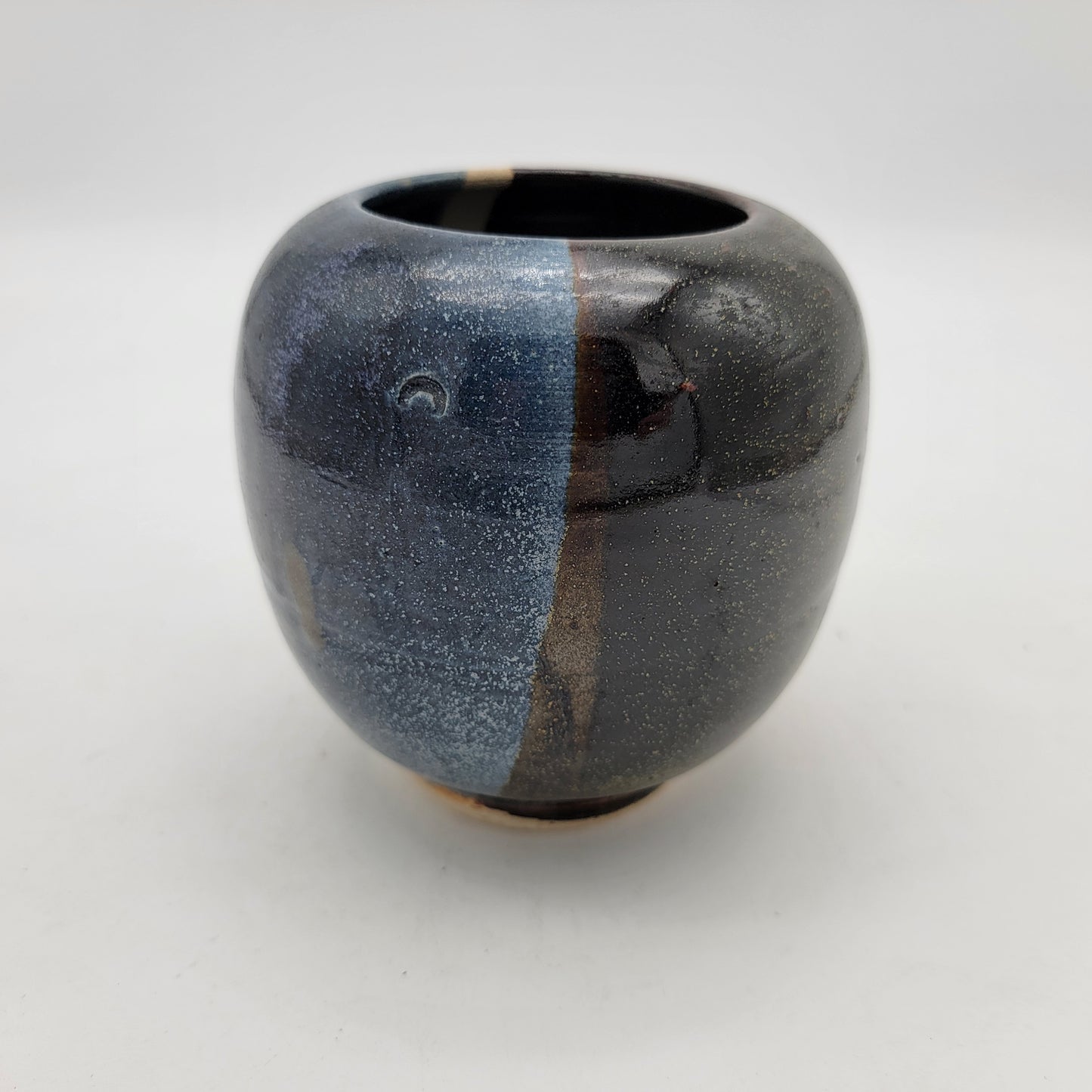 Blue Brown Pottery Planter