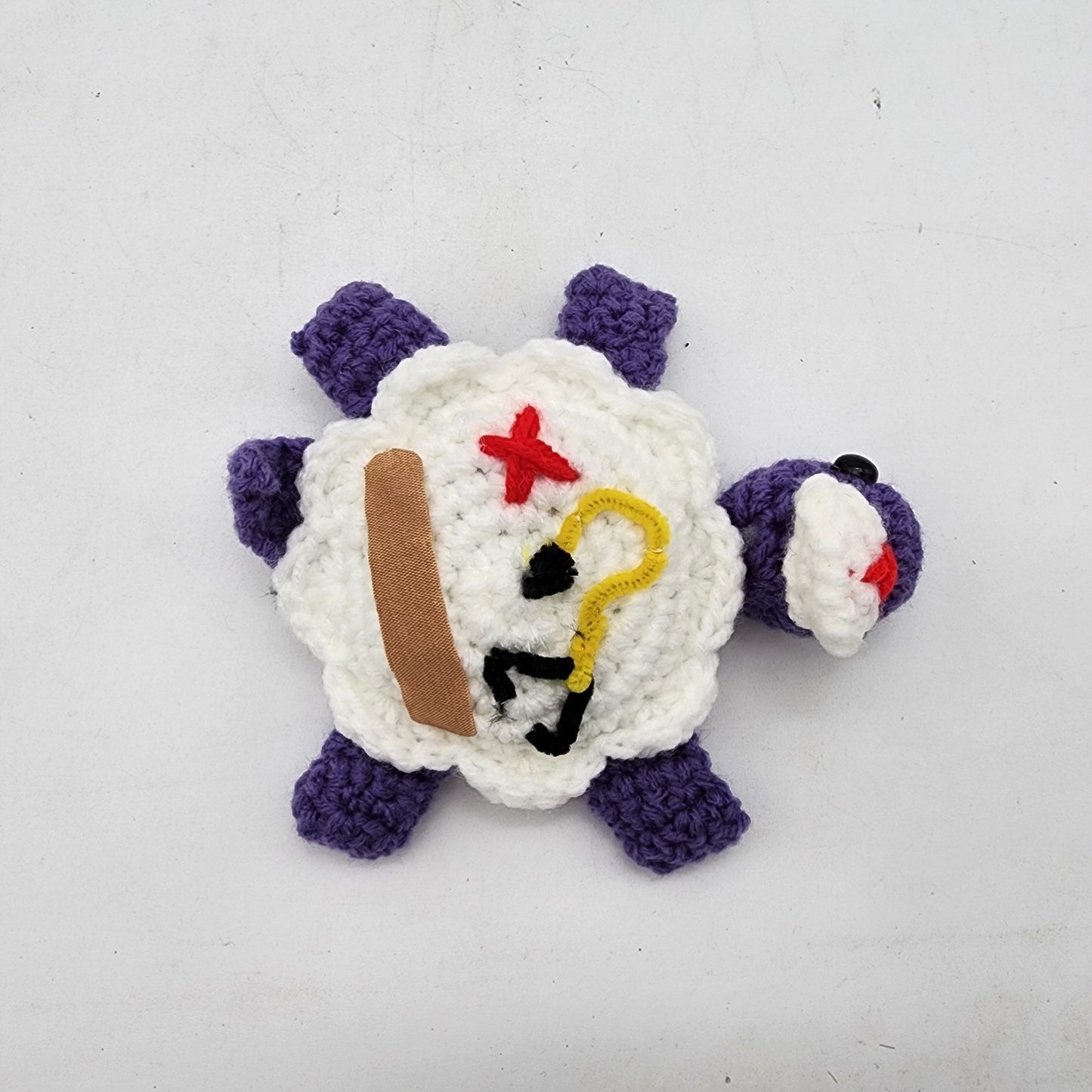 Hand Crocheted Turtle Nurse Purple and White