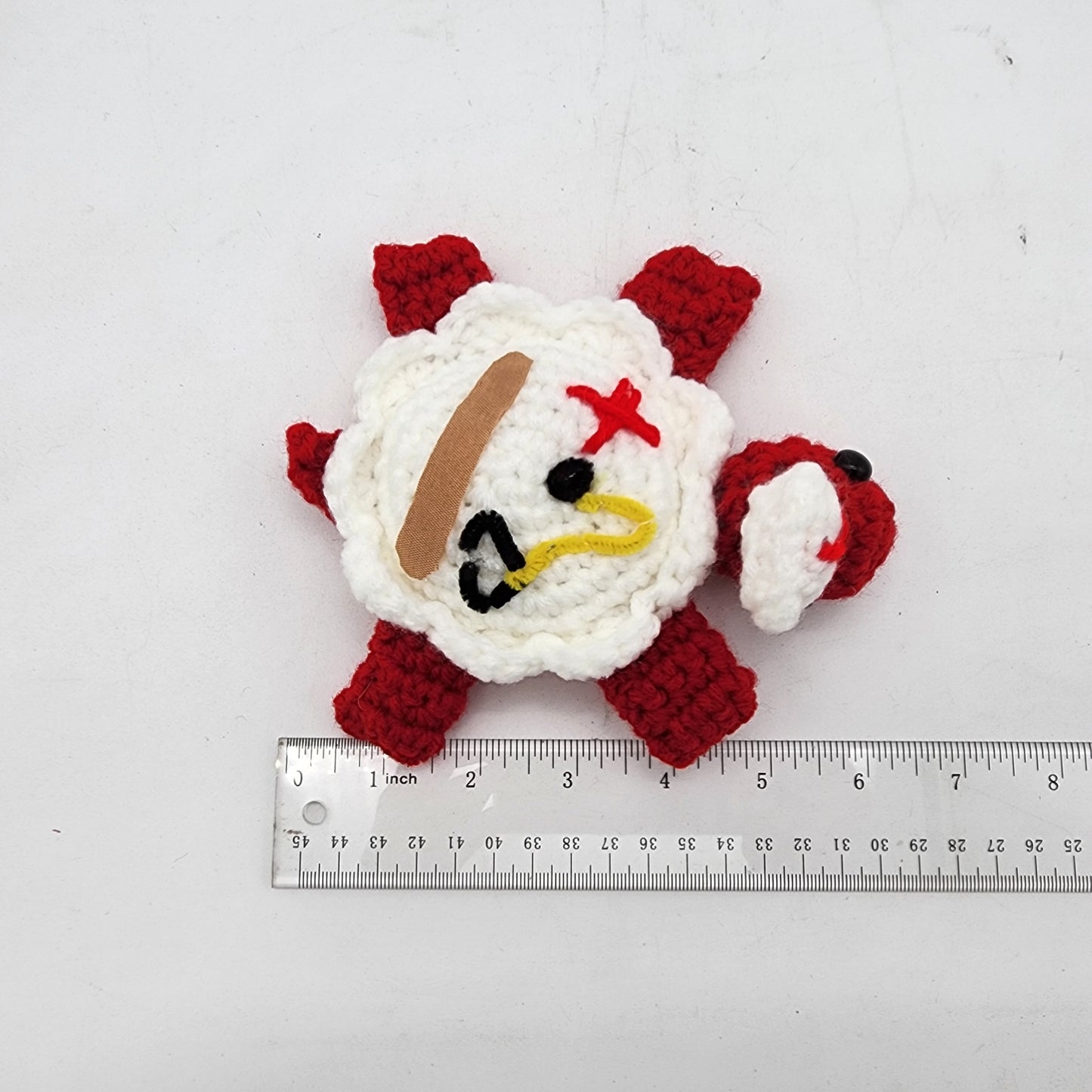 Hand Crocheted Turtle Nurse Red and White