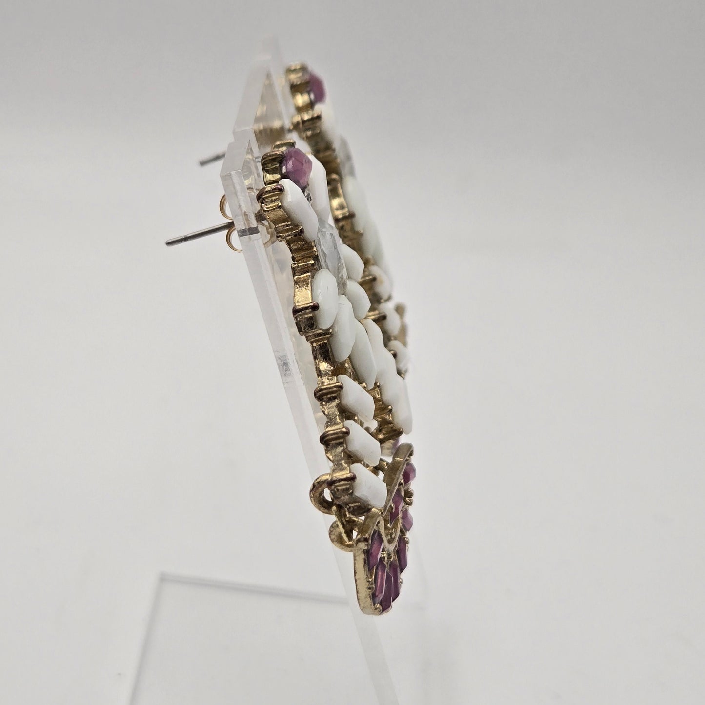 Rhinestone Deco Look Drop Earrings