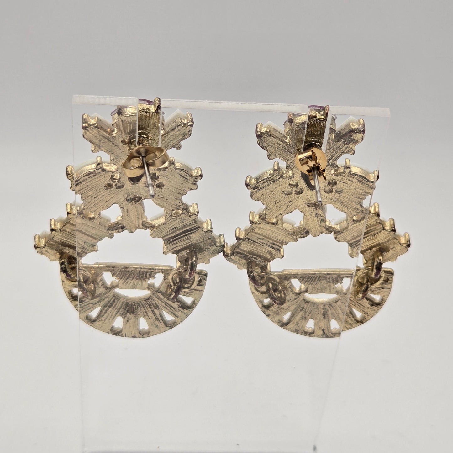 Rhinestone Deco Look Drop Earrings