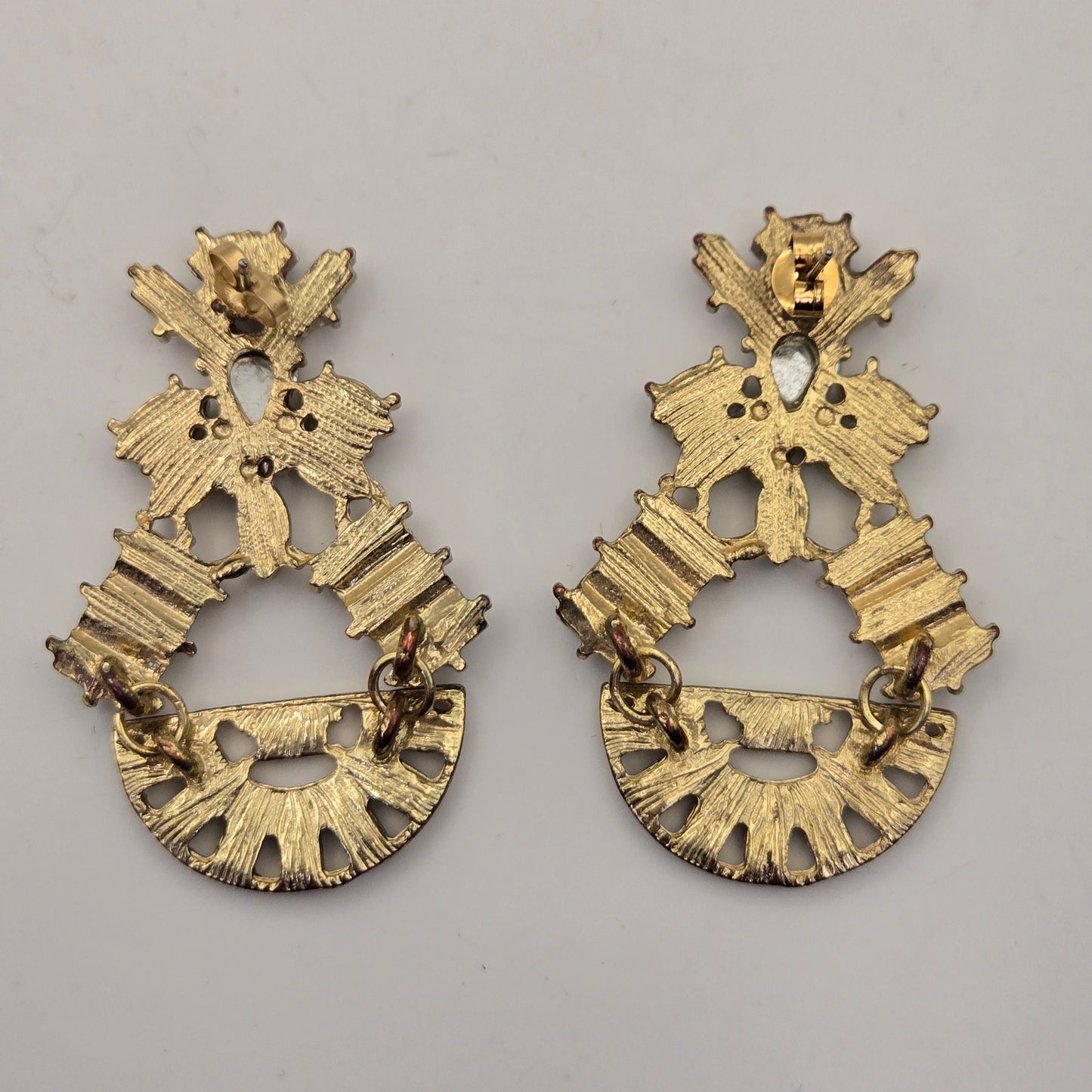 Rhinestone Deco Look Drop Earrings