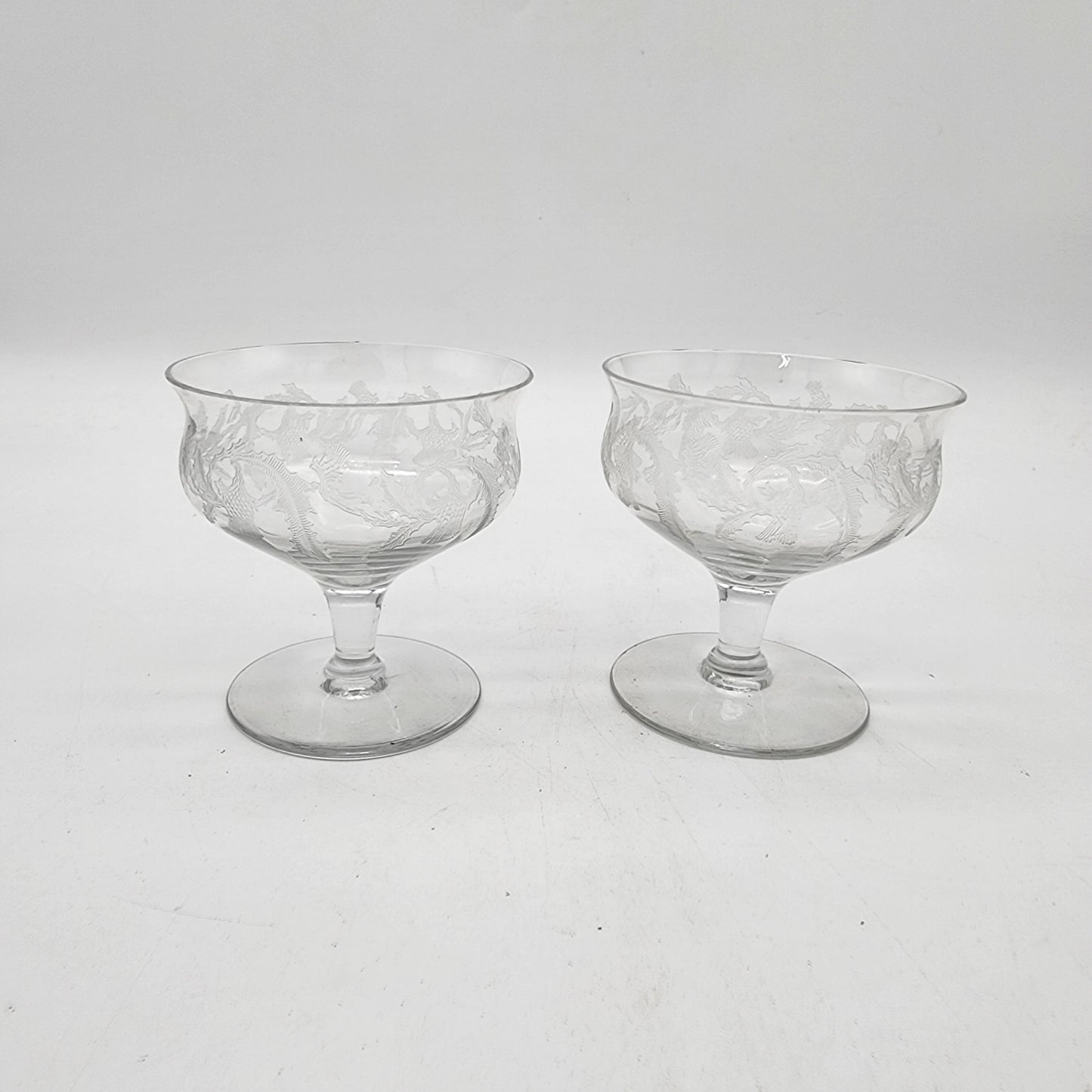 Antique Central Glass Thistle Pattern Glasses
