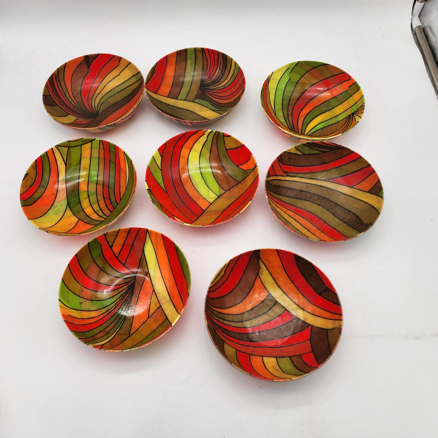 Set of 8 Mid Century Fiberglass Bowls