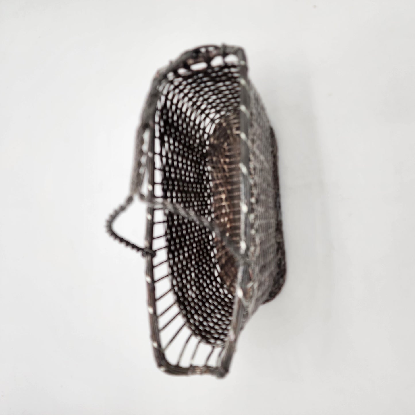 Silver Plated Wire Wine Bottle Basket Made in Japan