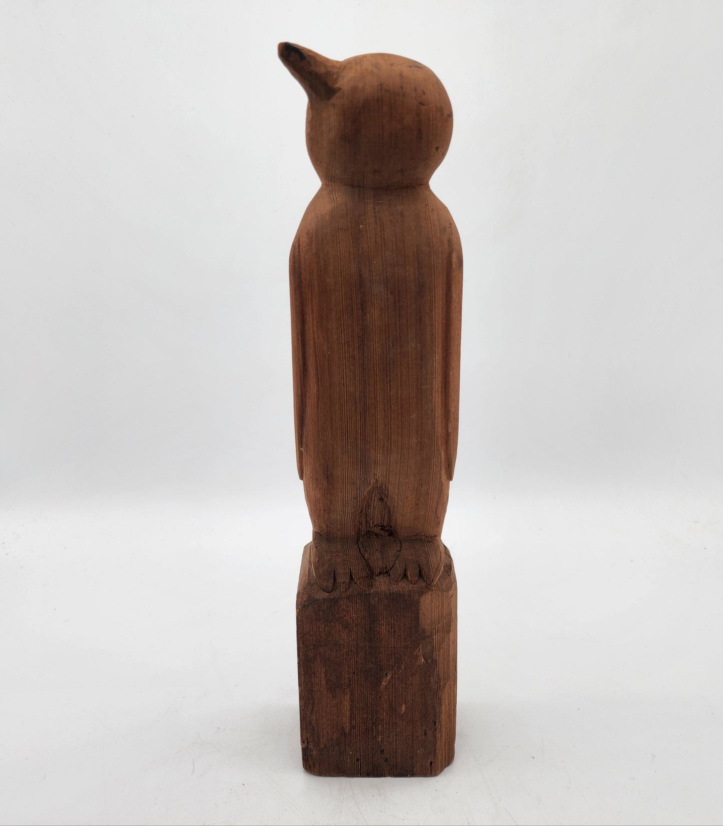 Carved Wood Penguin Sculpture