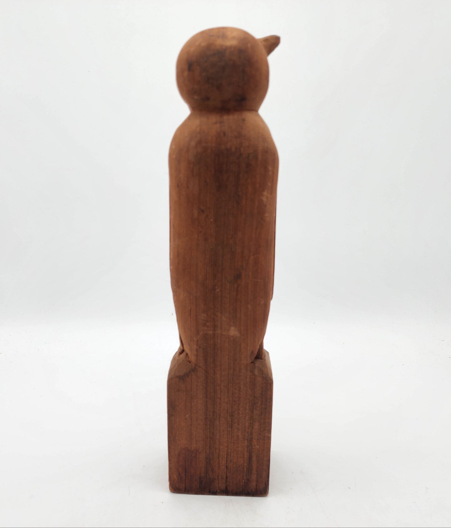 Carved Wood Penguin Sculpture