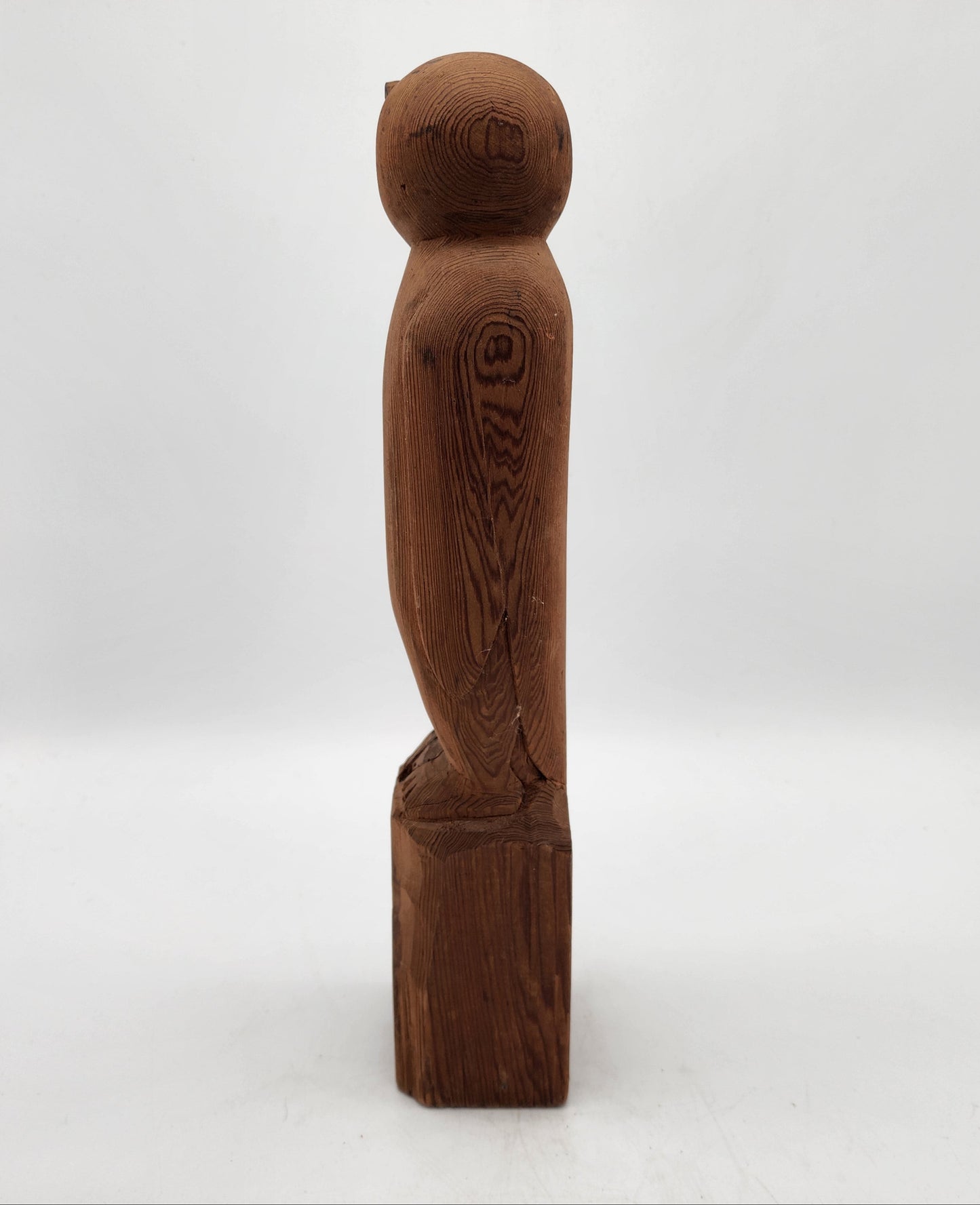 Carved Wood Penguin Sculpture