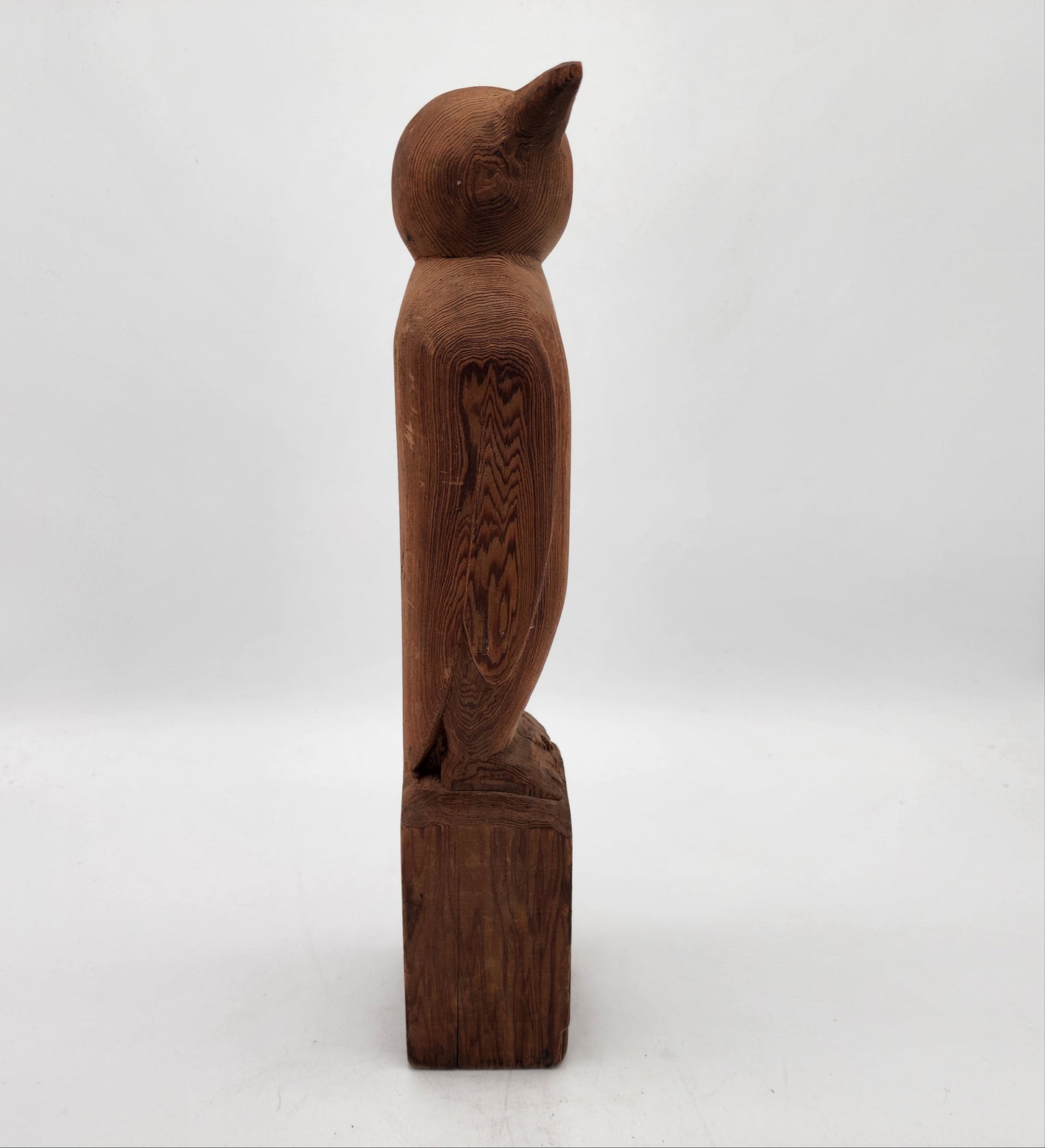 Carved Wood Penguin Sculpture