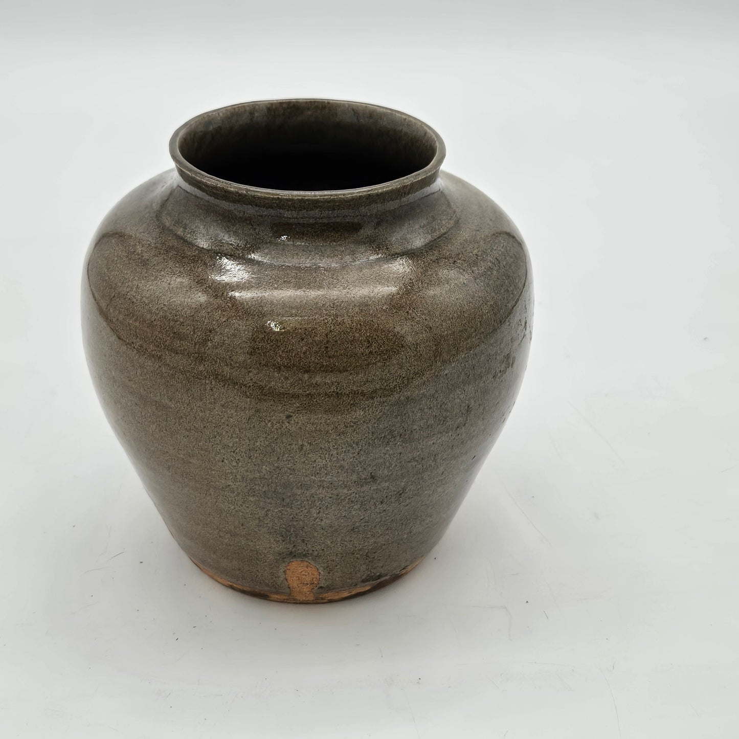 Beautiful Stoneware Pottery Green Glazed Vase
